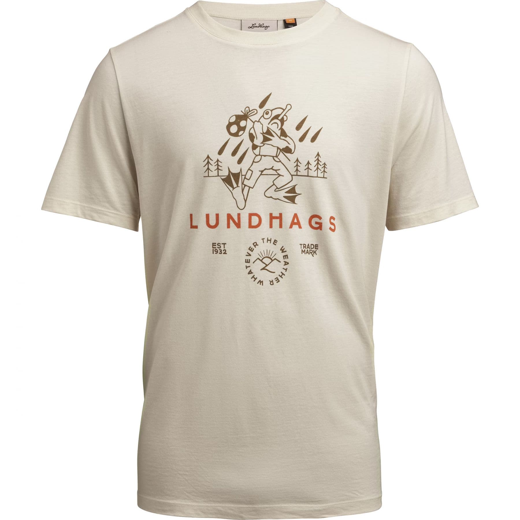 Lundhags Järpen Printed T-shirt, t-paita, miesten, valkoinen – Lundhags