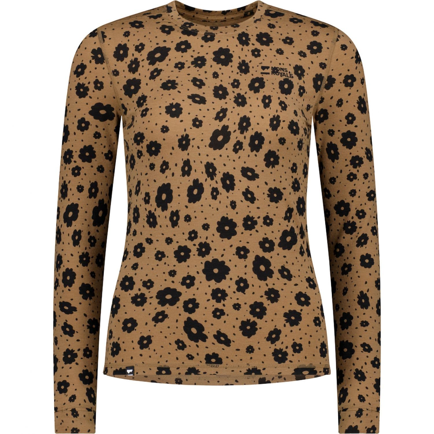 Mons Royale Cascade Merino Base Layer, fleecepusero, naisten, ruskea – Mons Royale