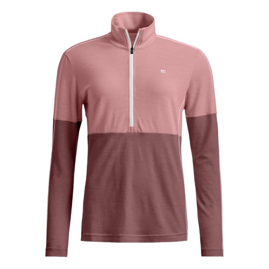 Ortovox 185 Rock'n'Wool Zip Neck, naiset, vaaleanpunainen – Ortovox