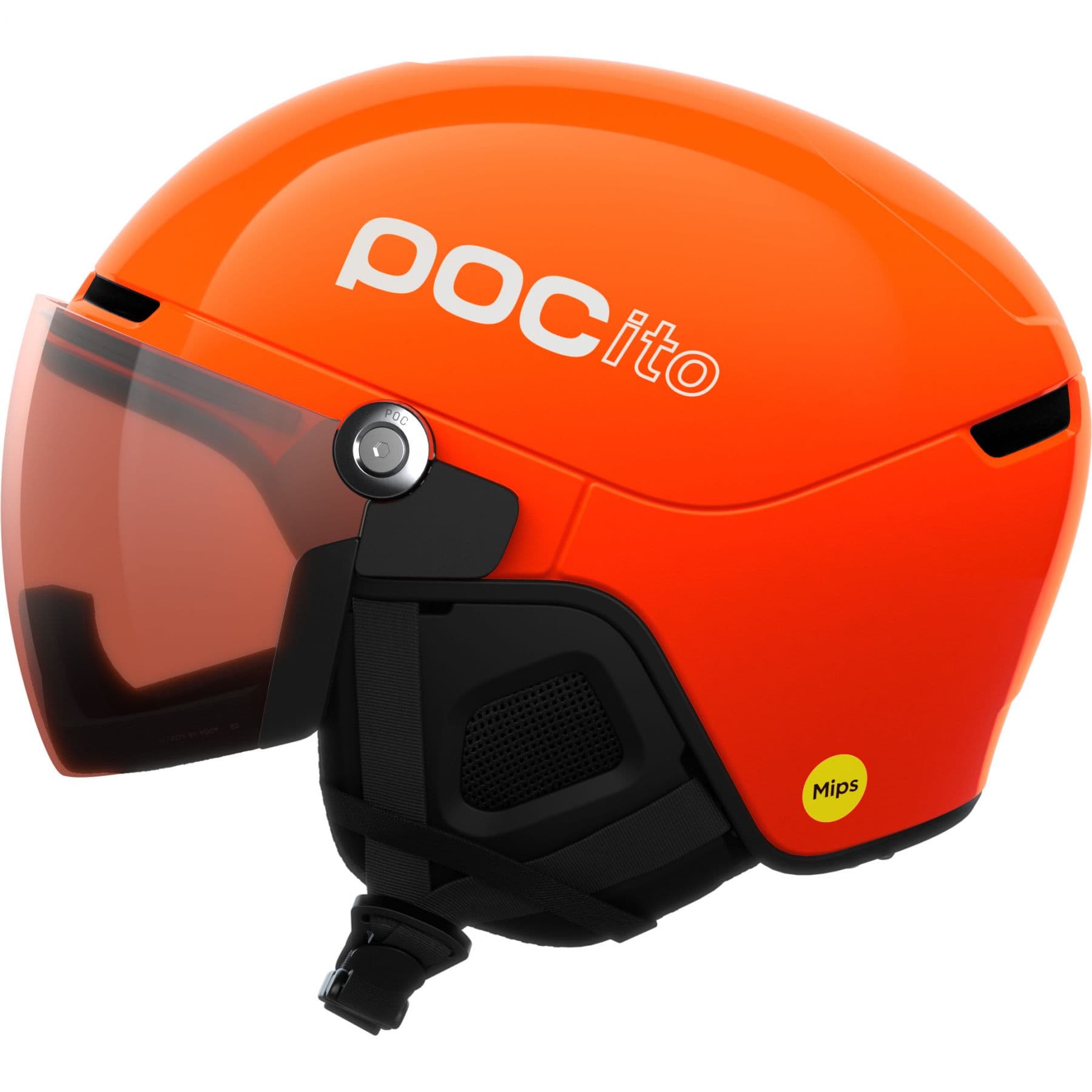 POCito Obex Visor, laskettelukypärä visiirillä, junior, florescent orange – POC