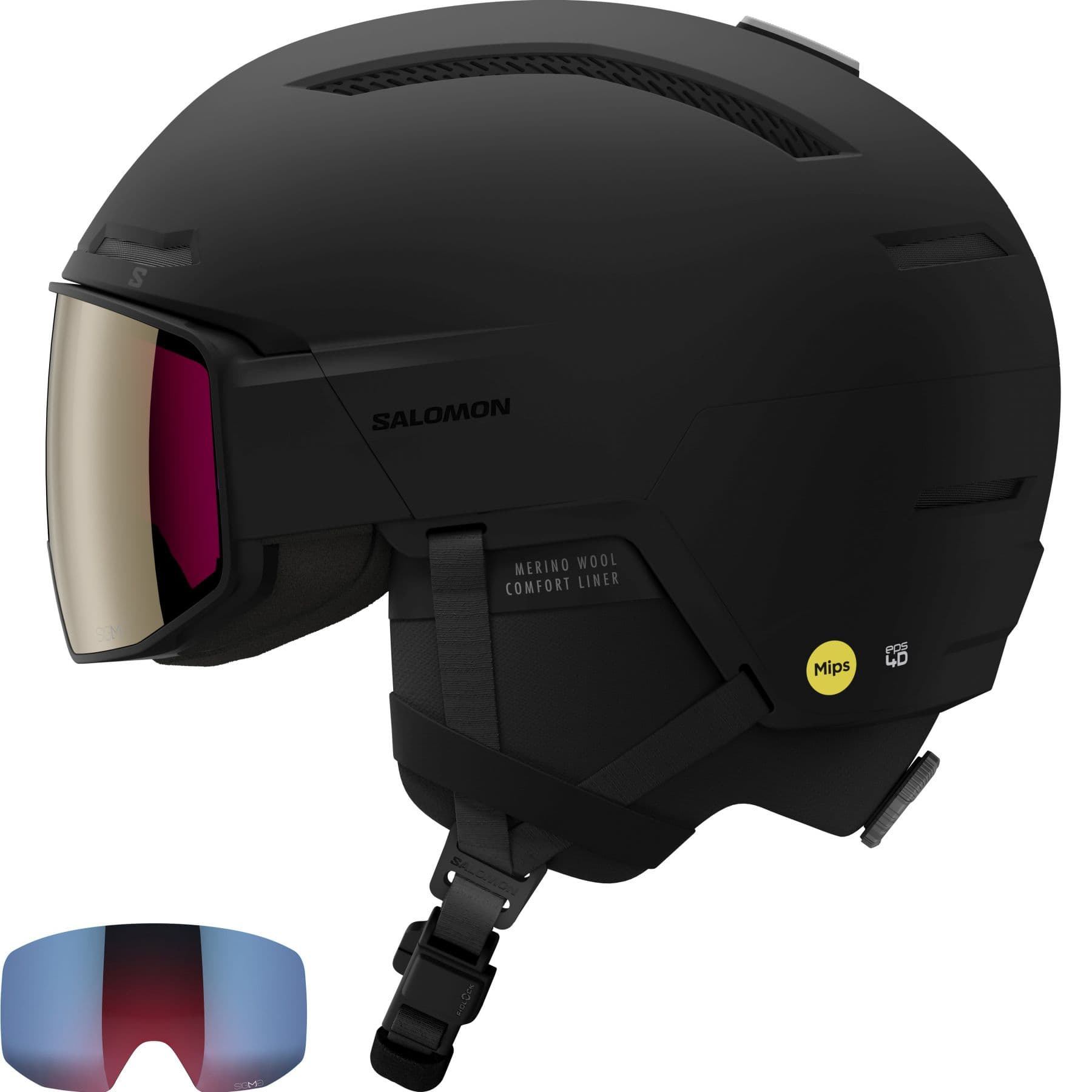 Salomon Driver Prime Sigma Plus MIPS, laskettelukypärä visiirillä, musta – Salomon