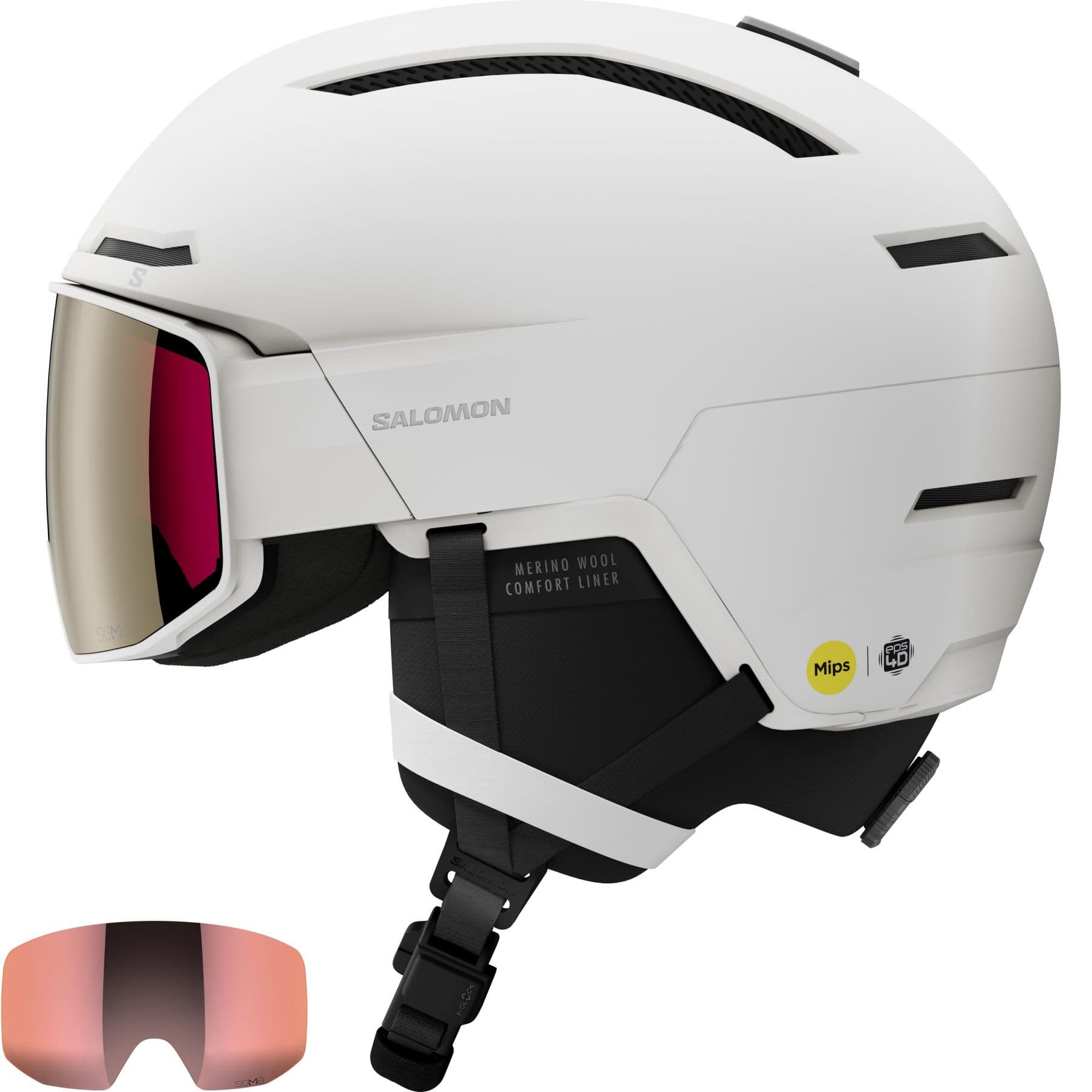 Salomon Driver Prime Sigma Plus MIPS, laskettelukypärä visiirillä, valkoinen – Salomon