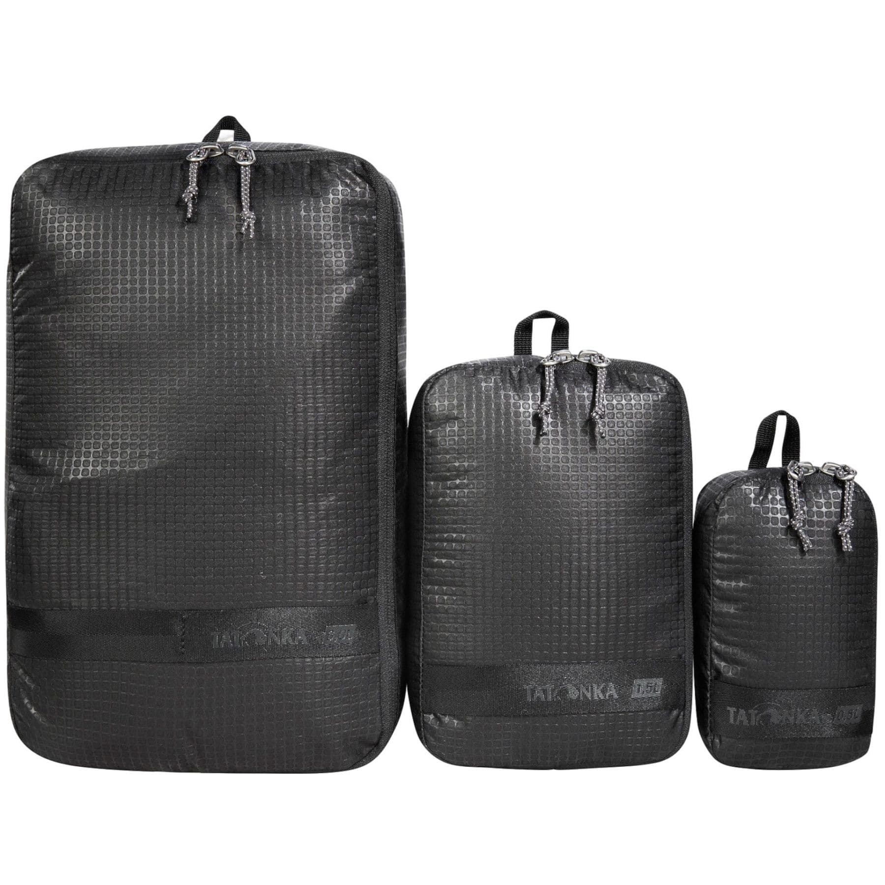 Tatonka Stuff Sack Zip Set III, pakkauspussi, musta, 3 kpl. – Tatonka