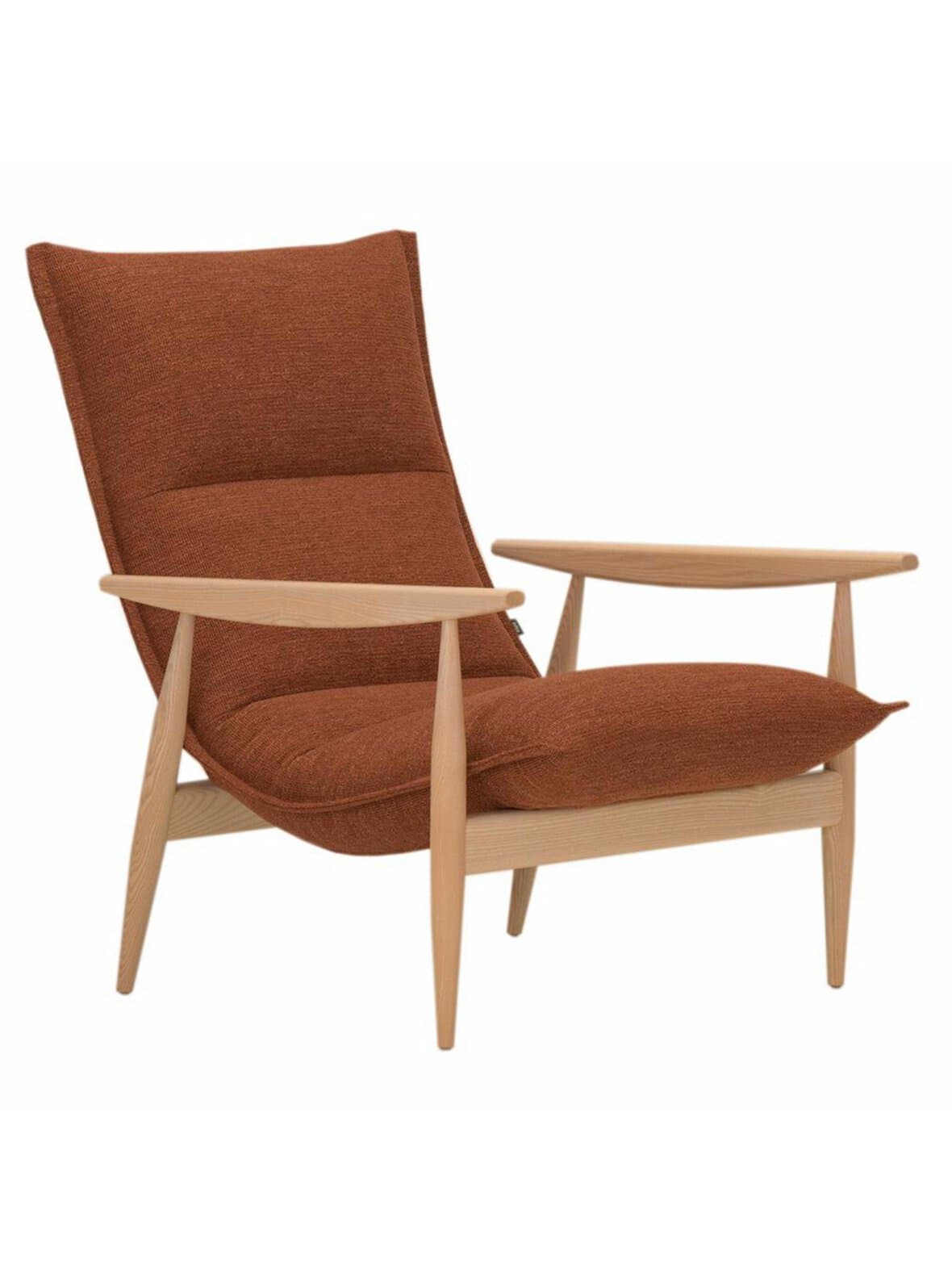 Tao-nojatuoli verso-kangas 096 punaruskea / valkolakattu saarni – Adea