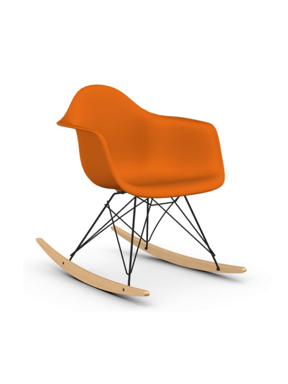 Eames rar re -keinutuoli rusty orange/musta/vaalea vaahtera – Vitra