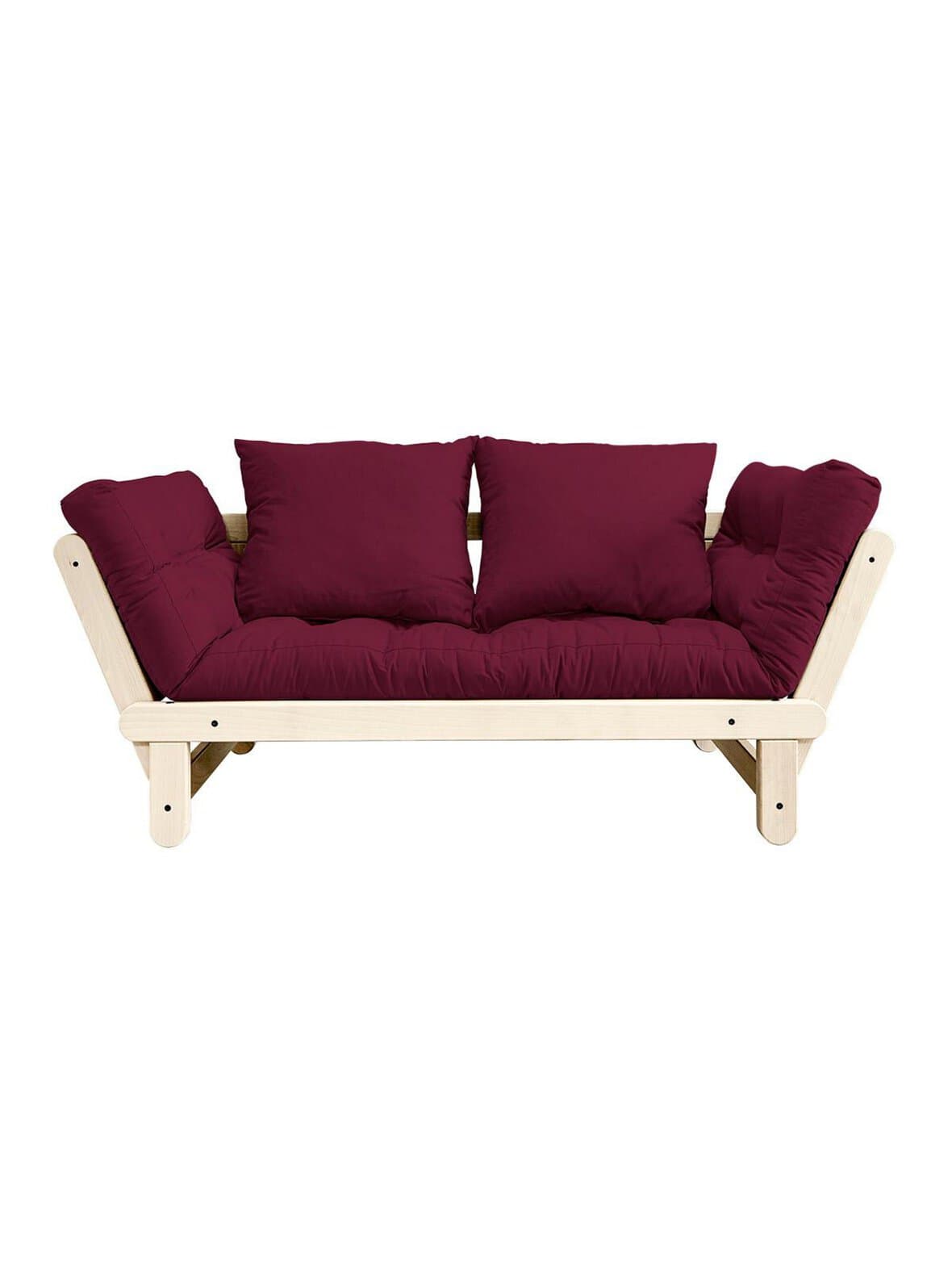 Beat-futonsohva bordeaux/mänty l 162 cm – Karup
