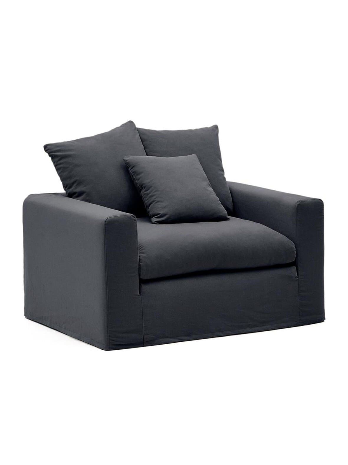 Nora-nojatuoli mustanharmaa l 140 cm – Kave Home