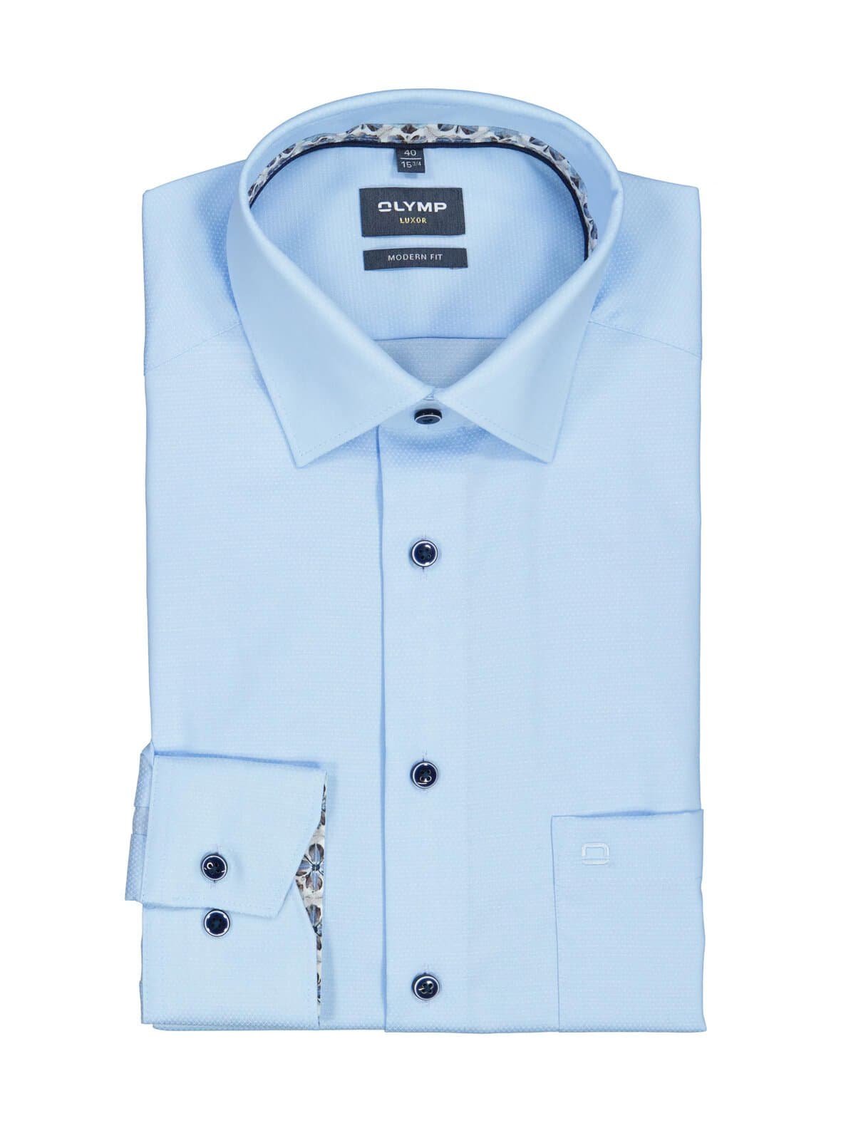 Modern fit extra long sleeve flower trim -kauluspaita, erikoispitkät hihat – OLYMP