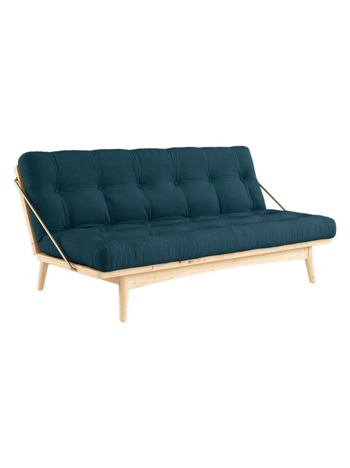 Folk-futonsohva petrol blue / mänty – Karup