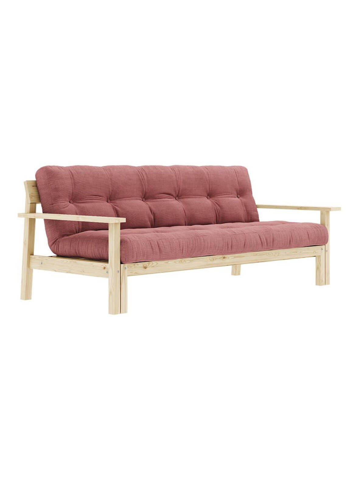 Unwind-futonsohva sorbet pink/mänty l 218 cm – Karup