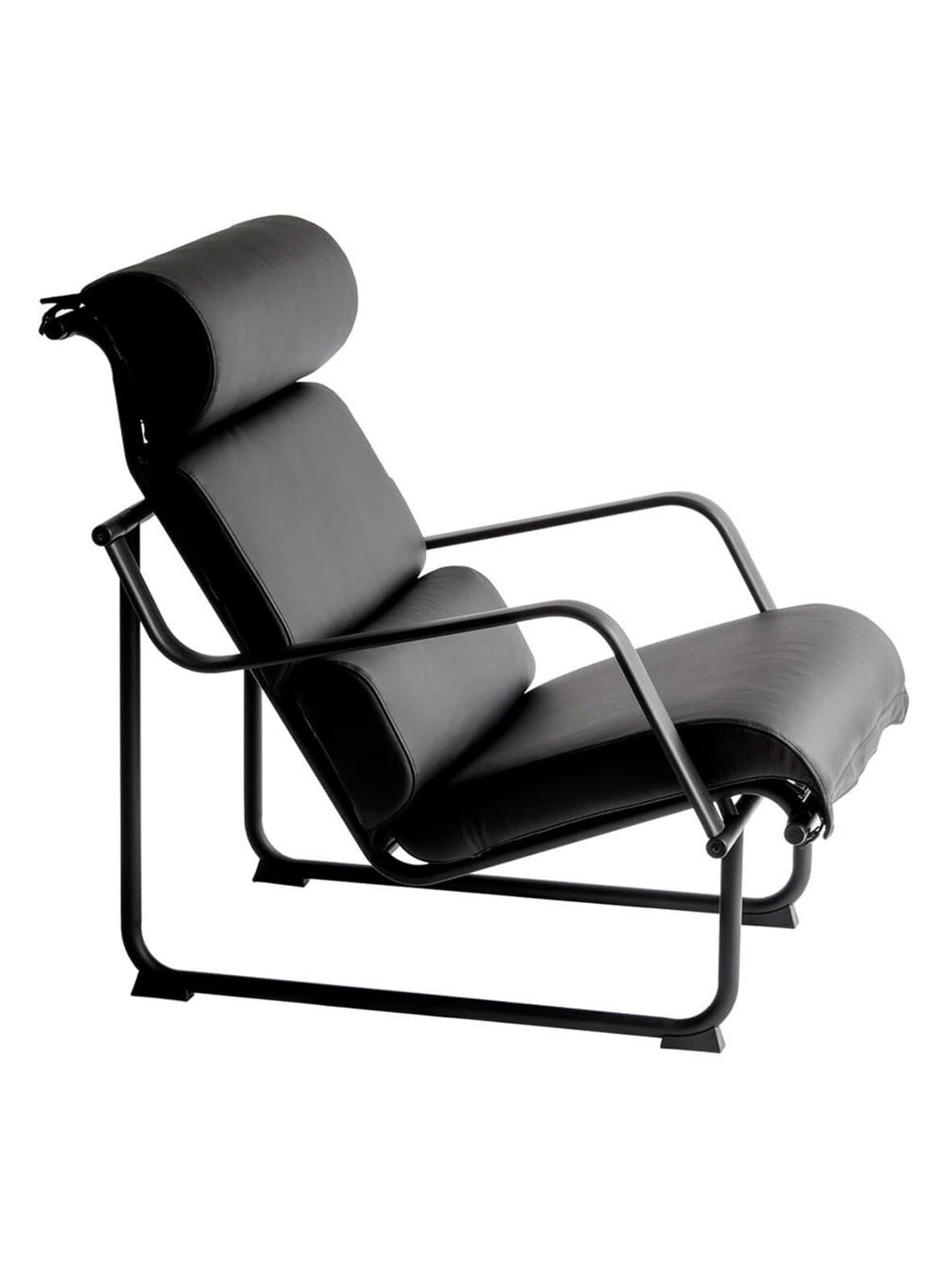 Remmi-nojatuoli prestige-nahka musta / musta – Yrjö Kukkapuro