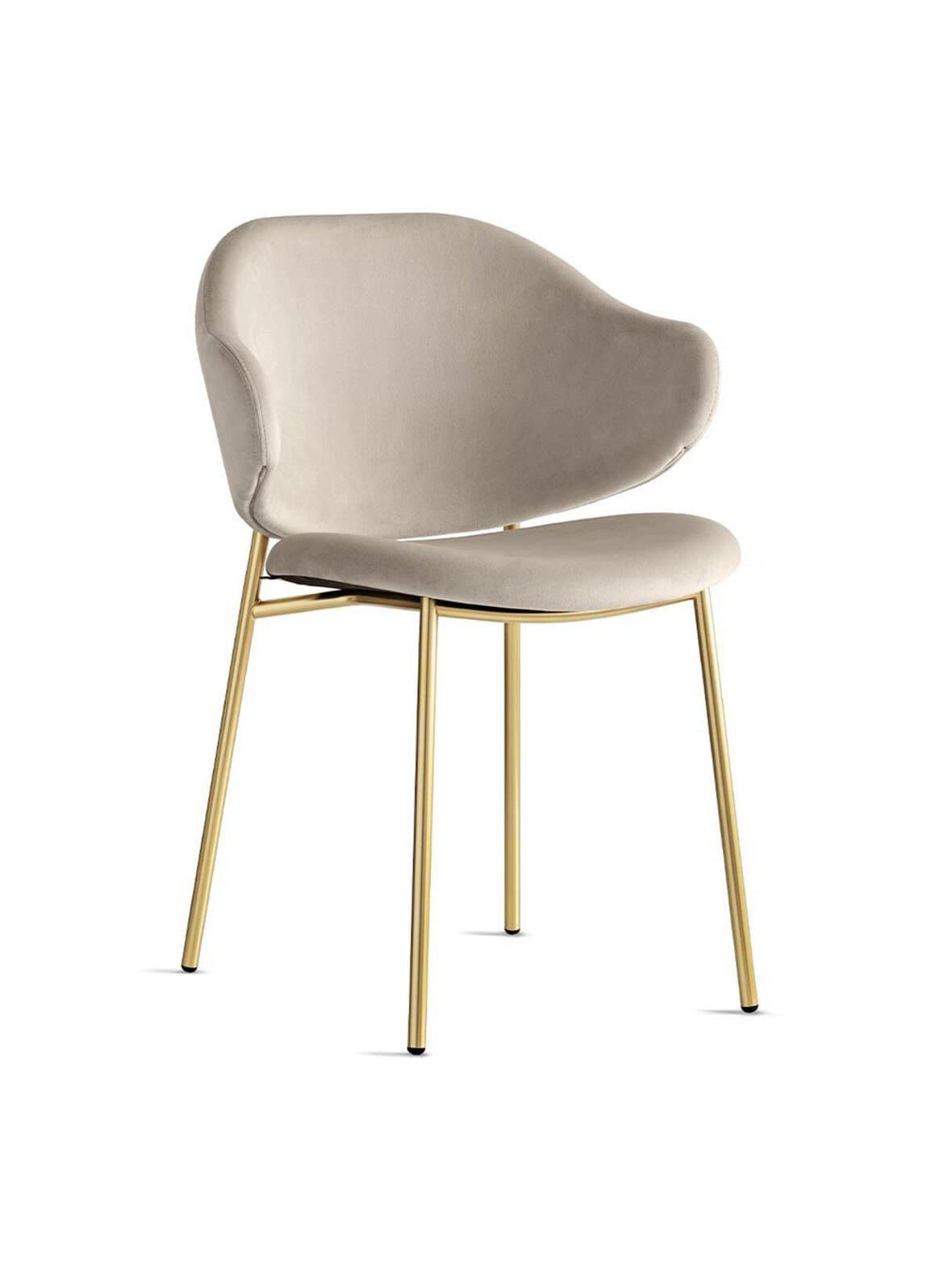 Holly-tuoli hiekanvärinen sametti/messinki – Calligaris