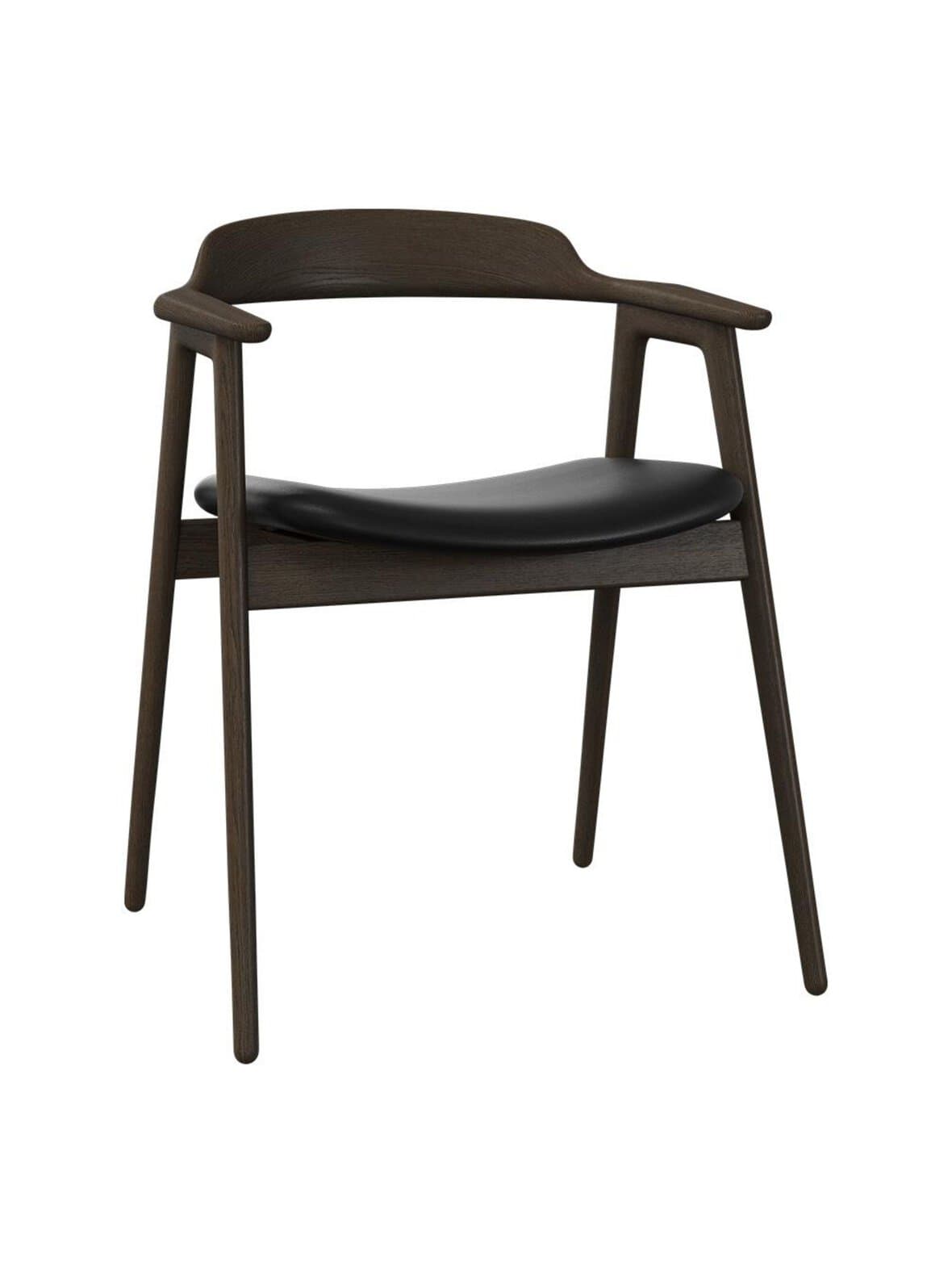 Seoul-tuoli nordic grain -nahka 5130 musta / tumma tammi – BoConcept
