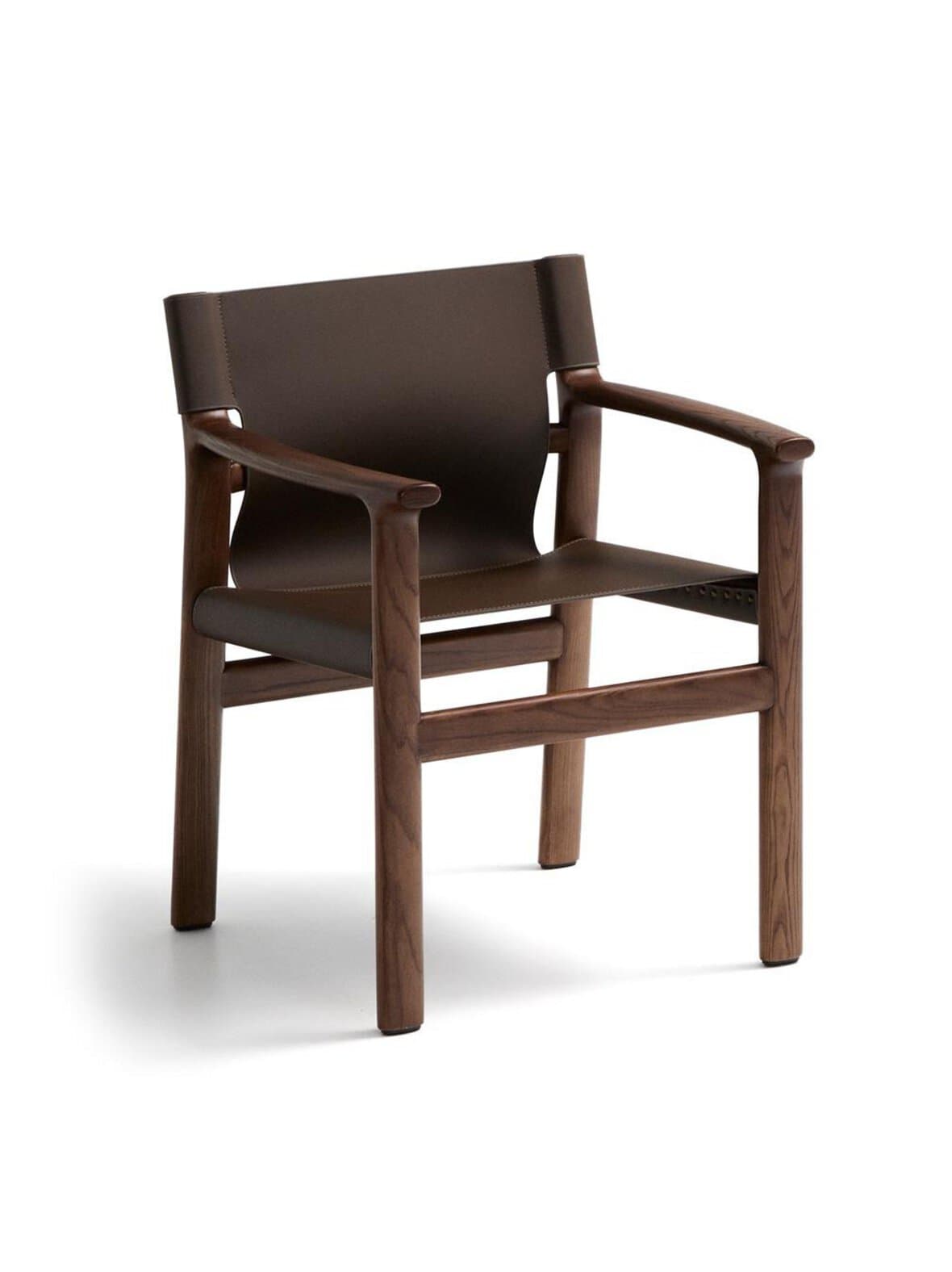 Jan-tuoli tummanruskea kierrätysnahka / pähkinä – Kave Home