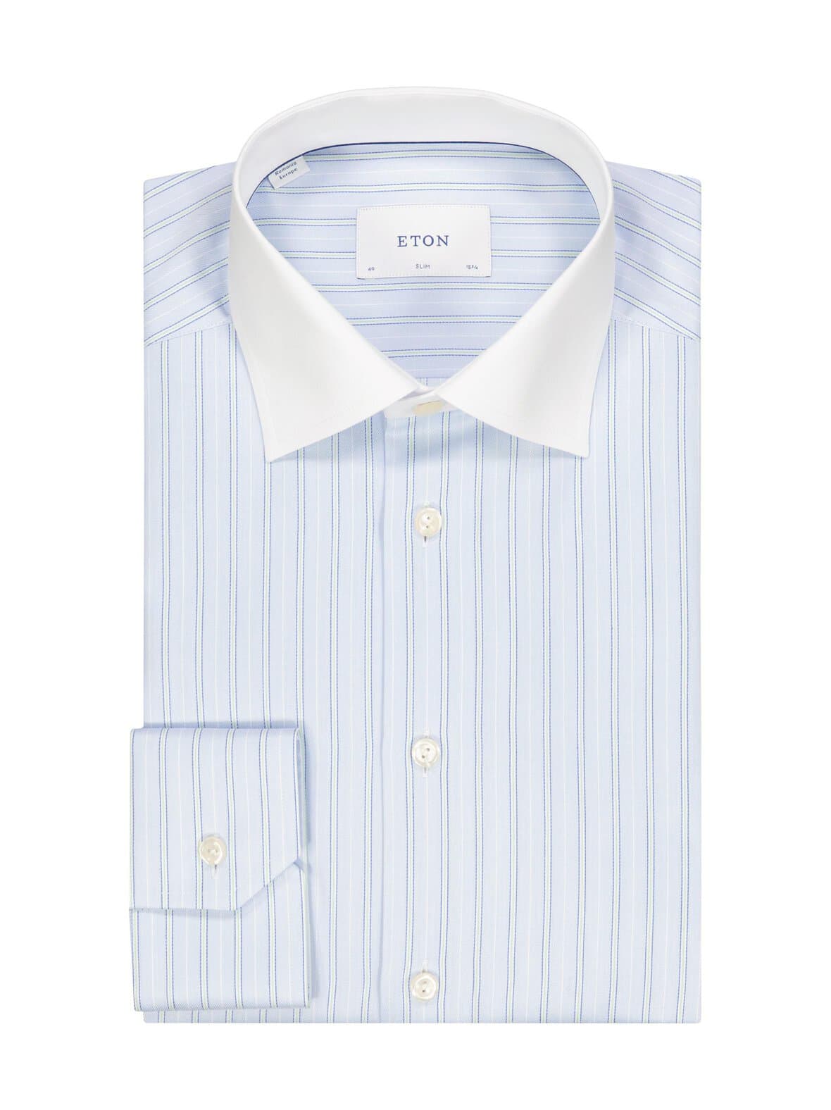 Slim fit white collar striped -kauluspaita – Eton