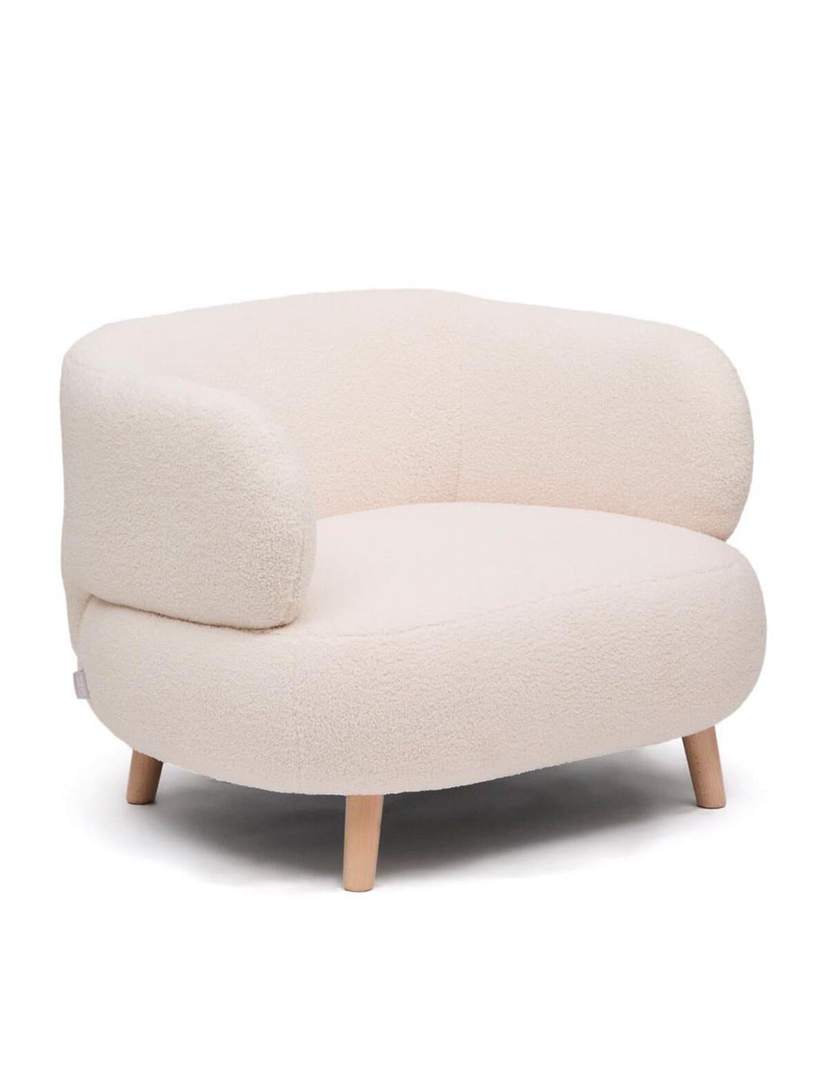 Luisa-nojatuoli himalaya-kangas vaalea beige / pyökki – Kave Home