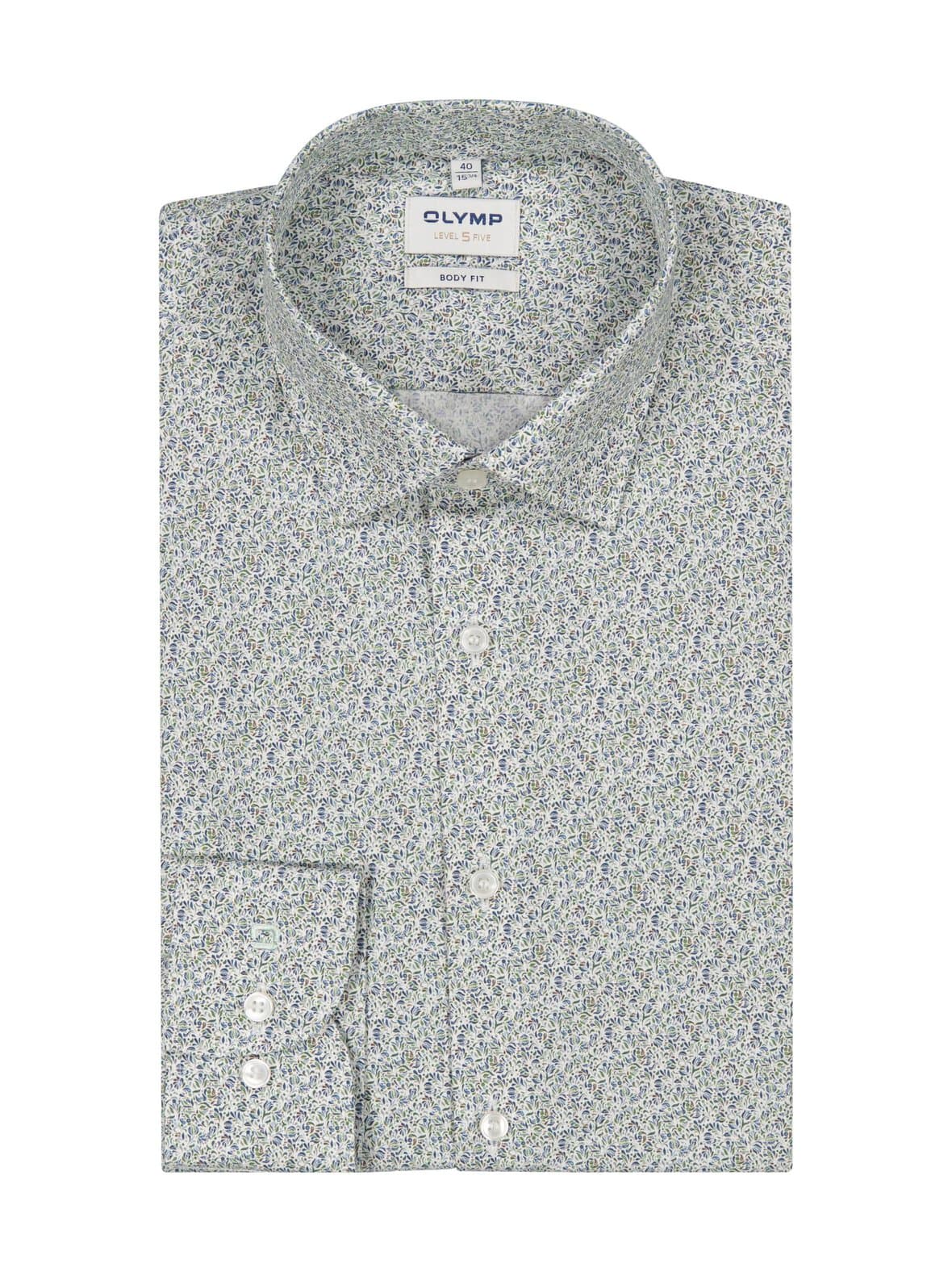Body fit small flower print -kauluspaita – OLYMP