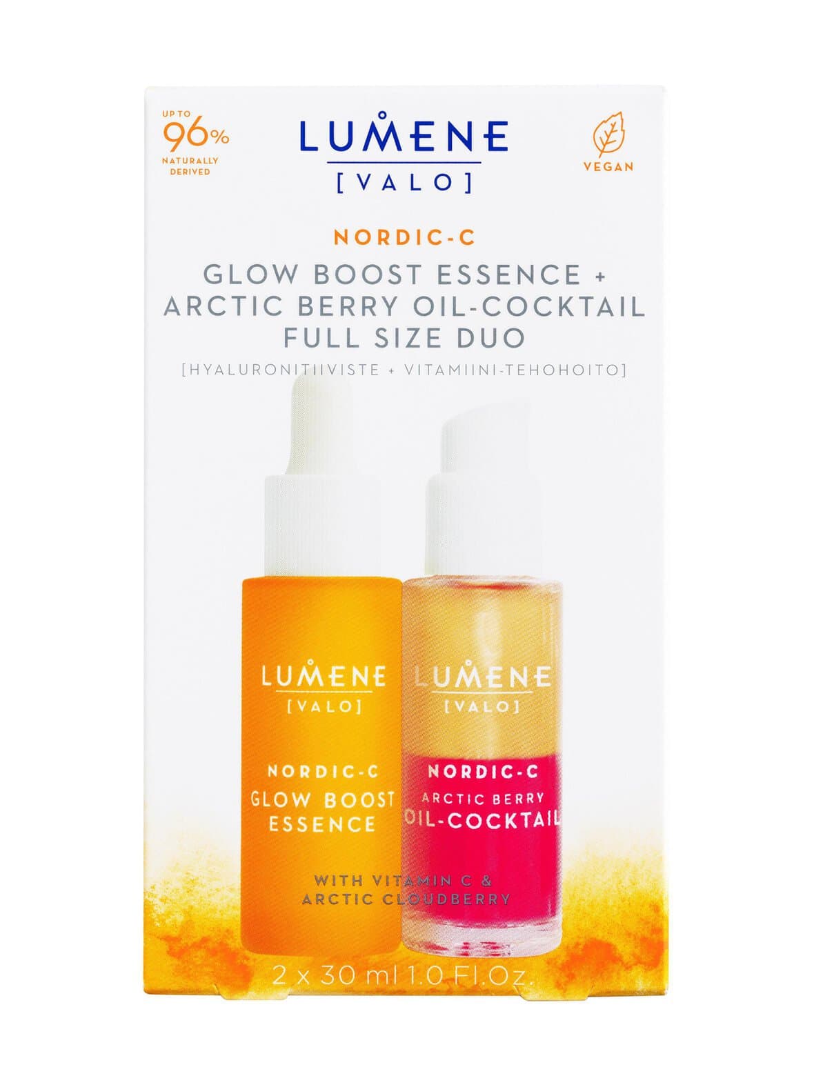 Essence + oil-cocktail duo set -pakkaus 2 x 30 ml – Lumene