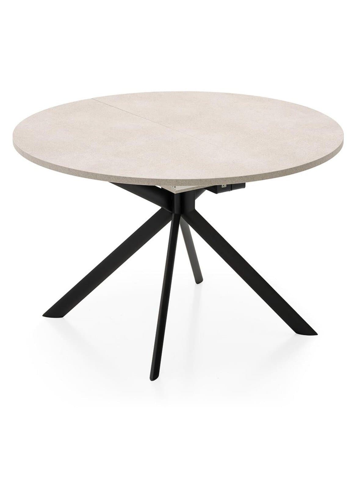 Cozy- jatkettava ruokapöytä vaaleanbeige/musta ø 120/165 cm – Calligaris