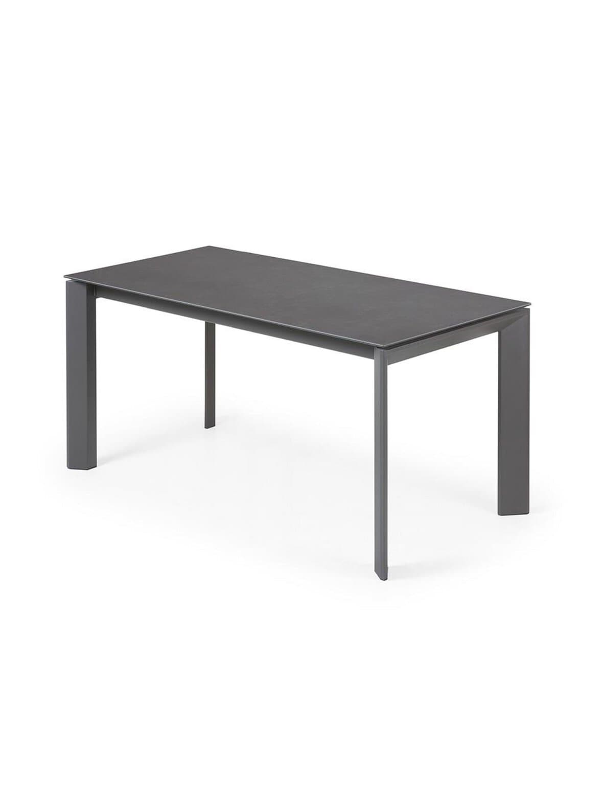 Axis- jatkettava ruokapöytä keraaminen/tummanharmaa 90 x 160/220 cm – Kave Home