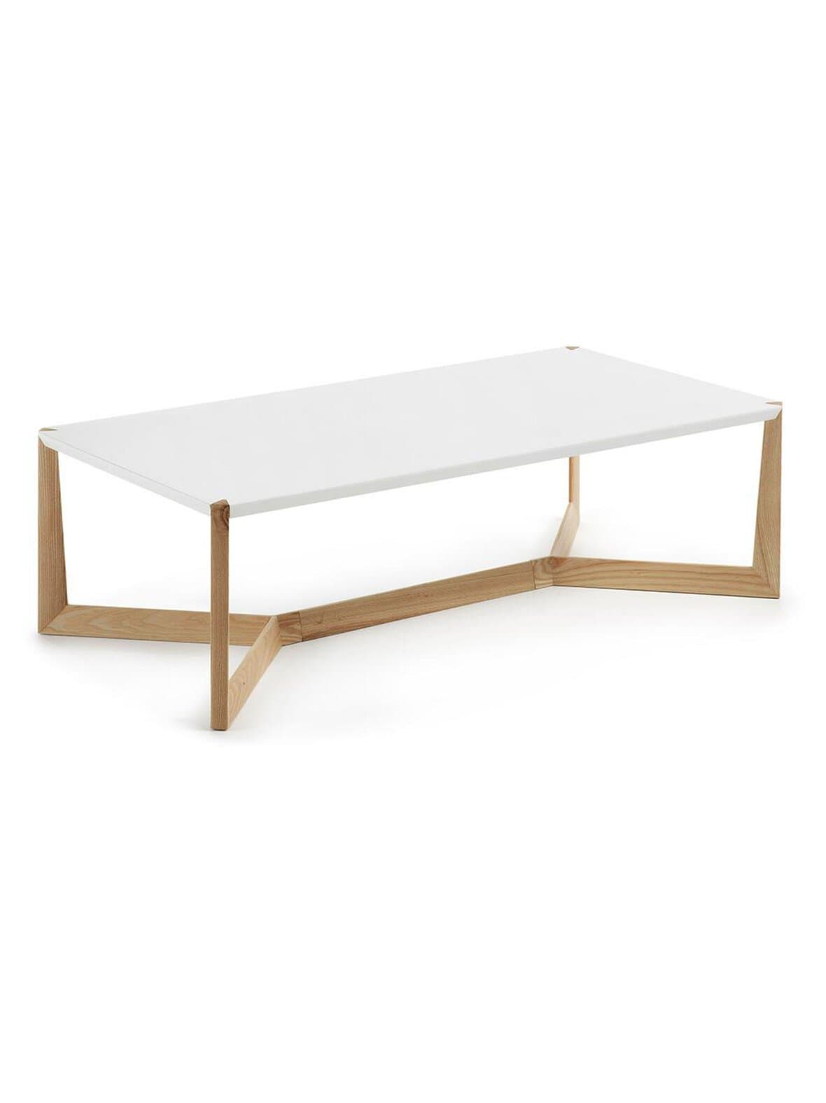 Quatro-sohvapöytä valkoinen/saarni 120 x 60 cm – Kave Home