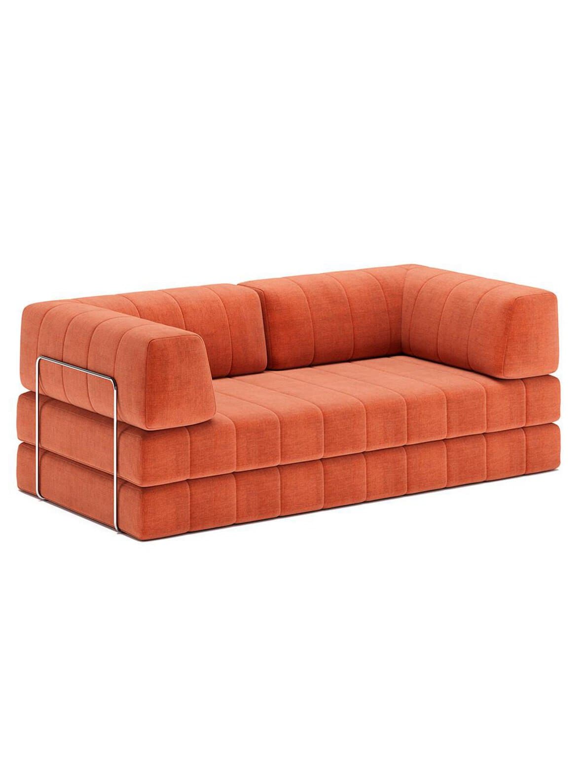 Cozypad-vuodesohva esina-kangas 412 rust orange l 208 cm / käsinojilla – Innovation Living