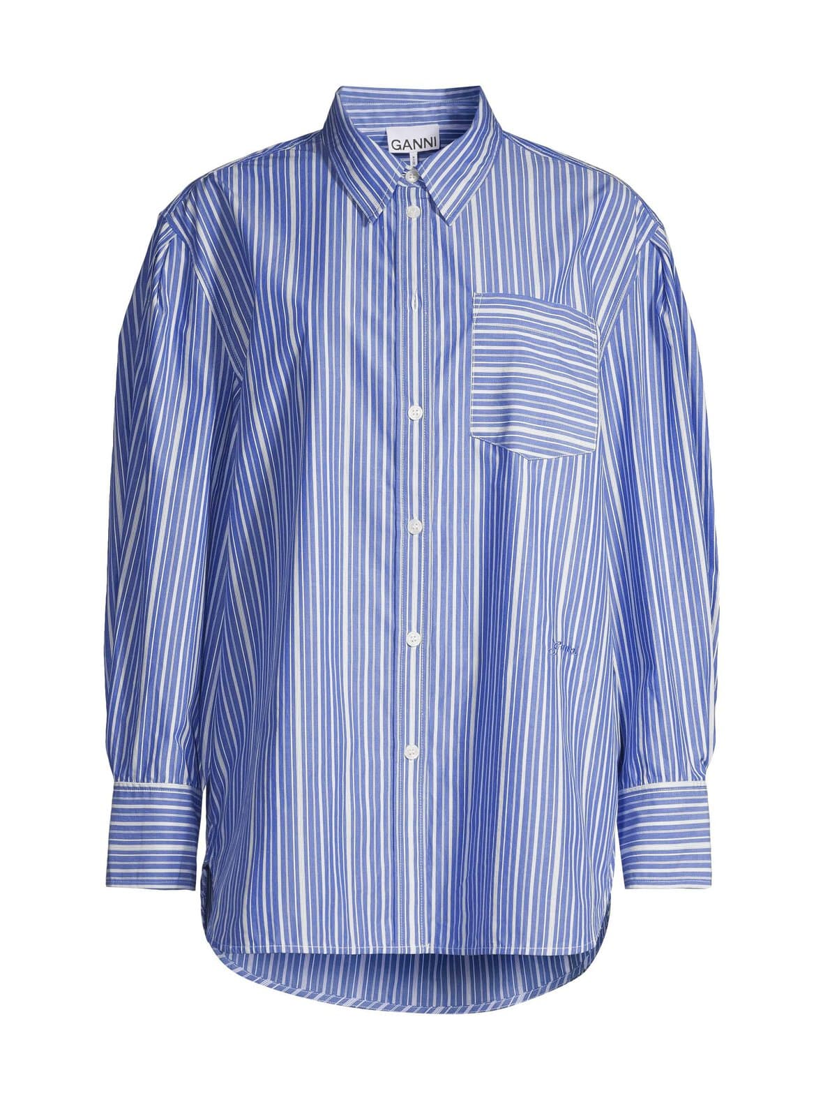 Stripe pleated sleeve -paitapusero – GANNI