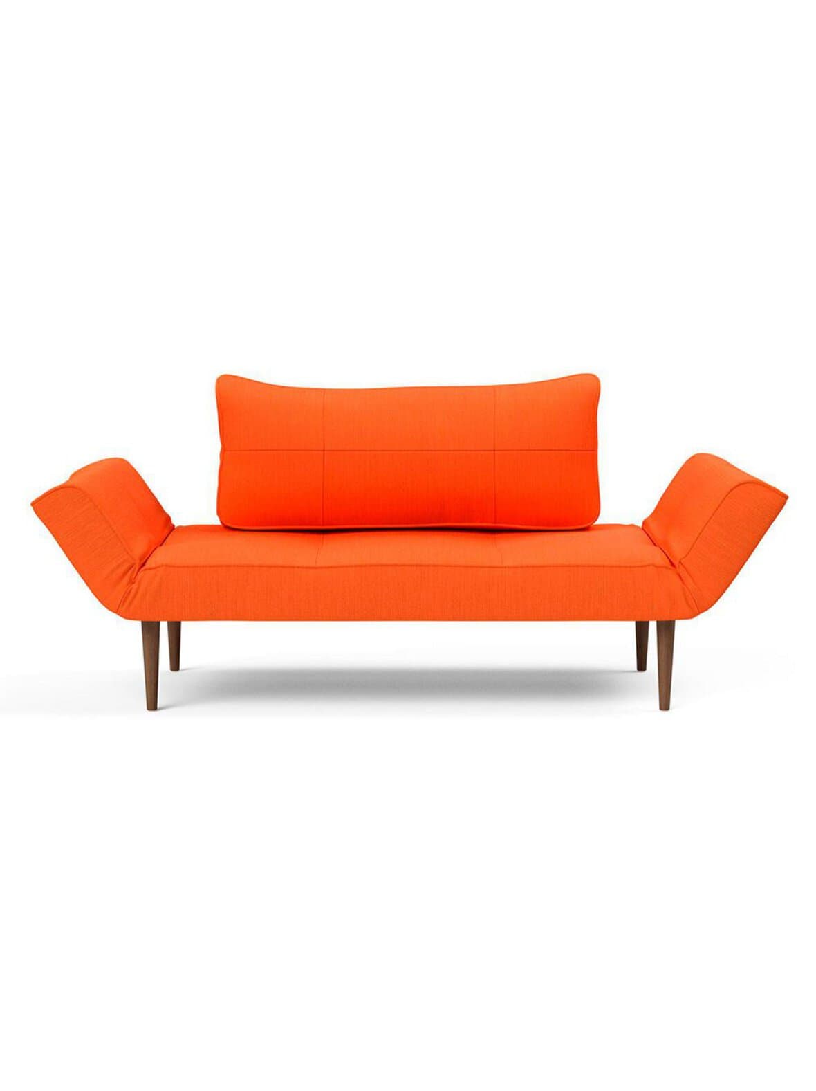 Zeal styletto -vuodesohva elegance-kangas 510 orange / tumma tammi – Innovation Living
