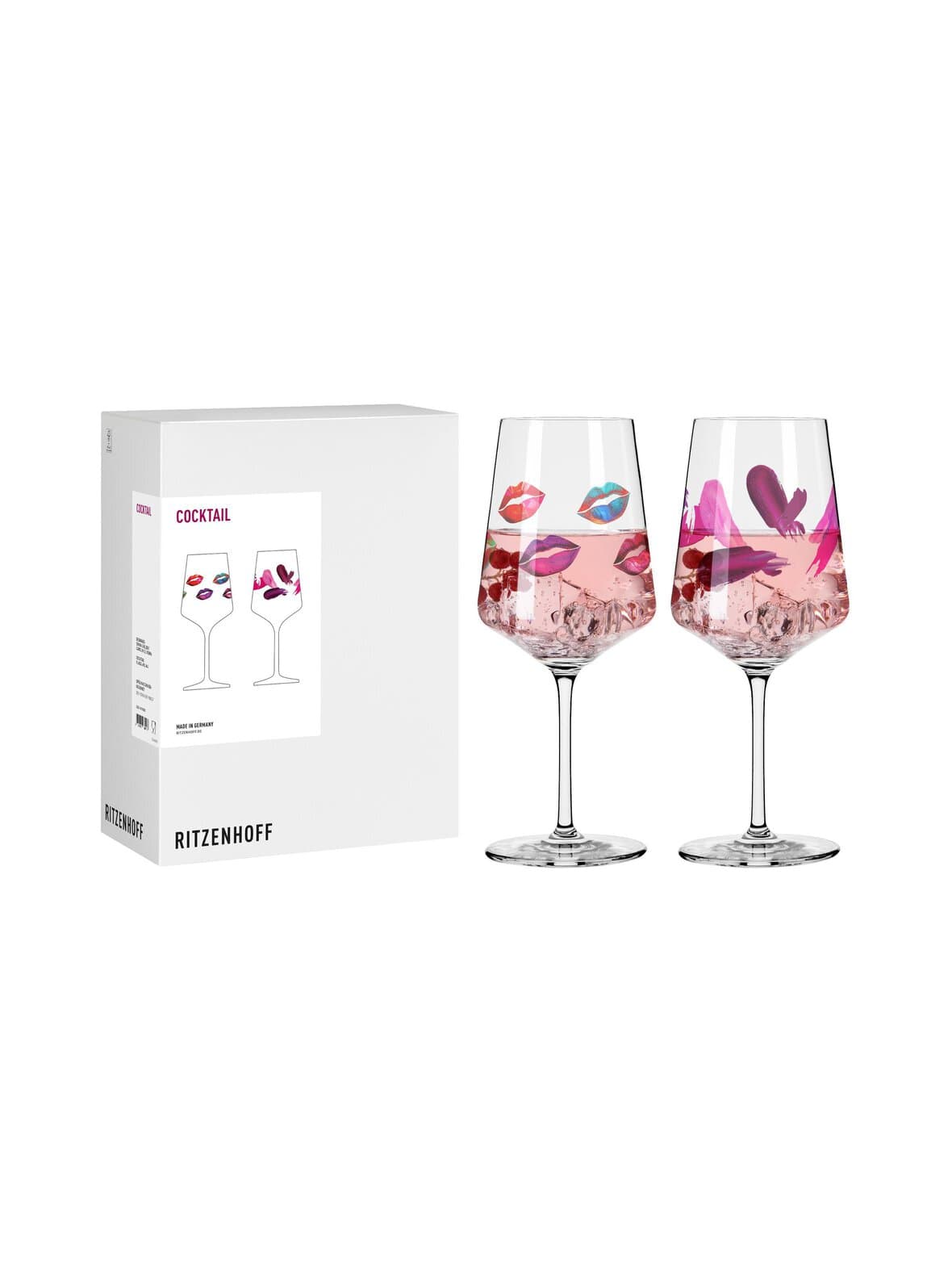 Fashion coctail lips -cocktaillasit 2 kpl – Ritzenhoff