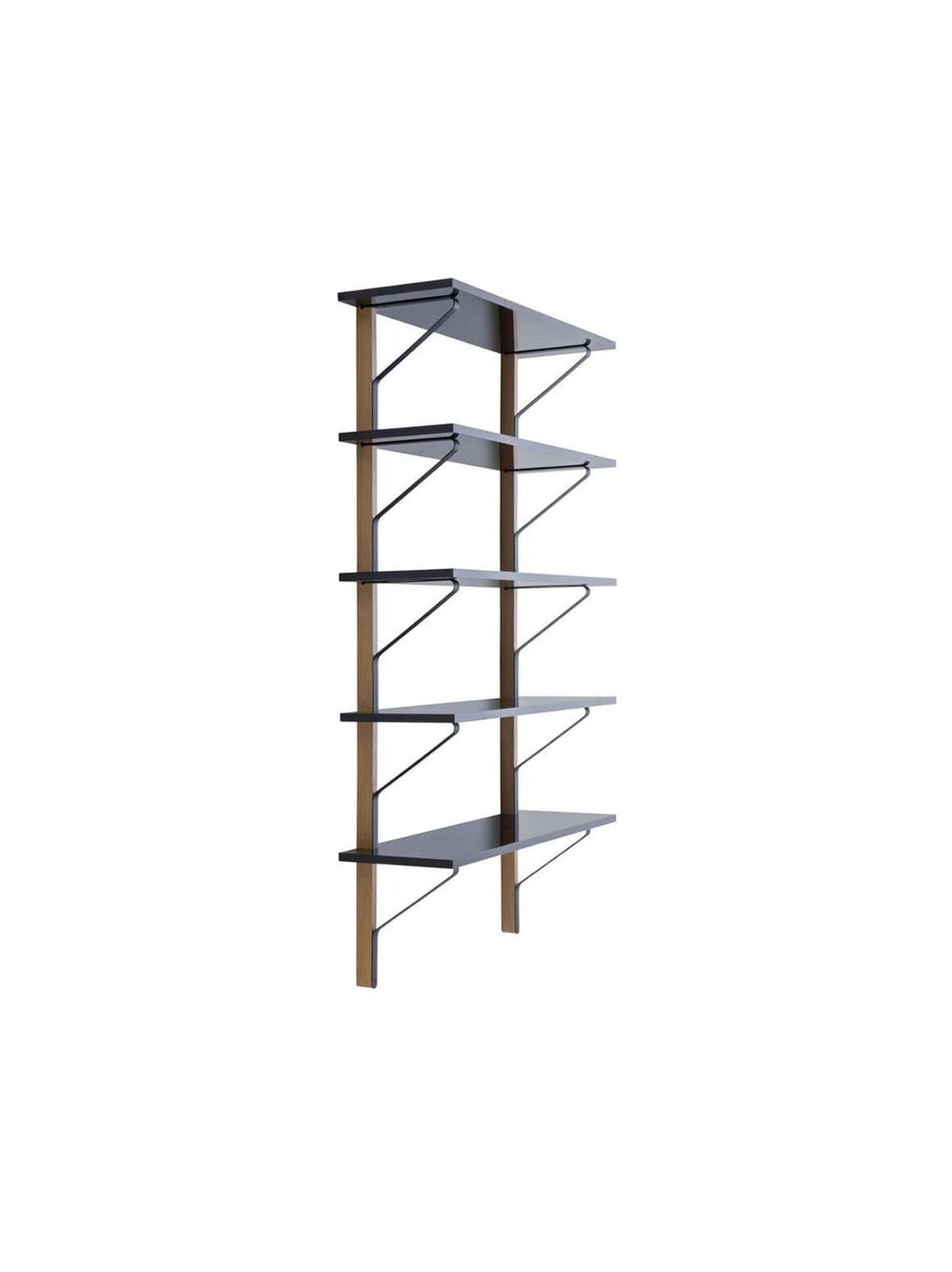 Kaari-seinähylly musta/tammi 100 x 188 cm – Artek
