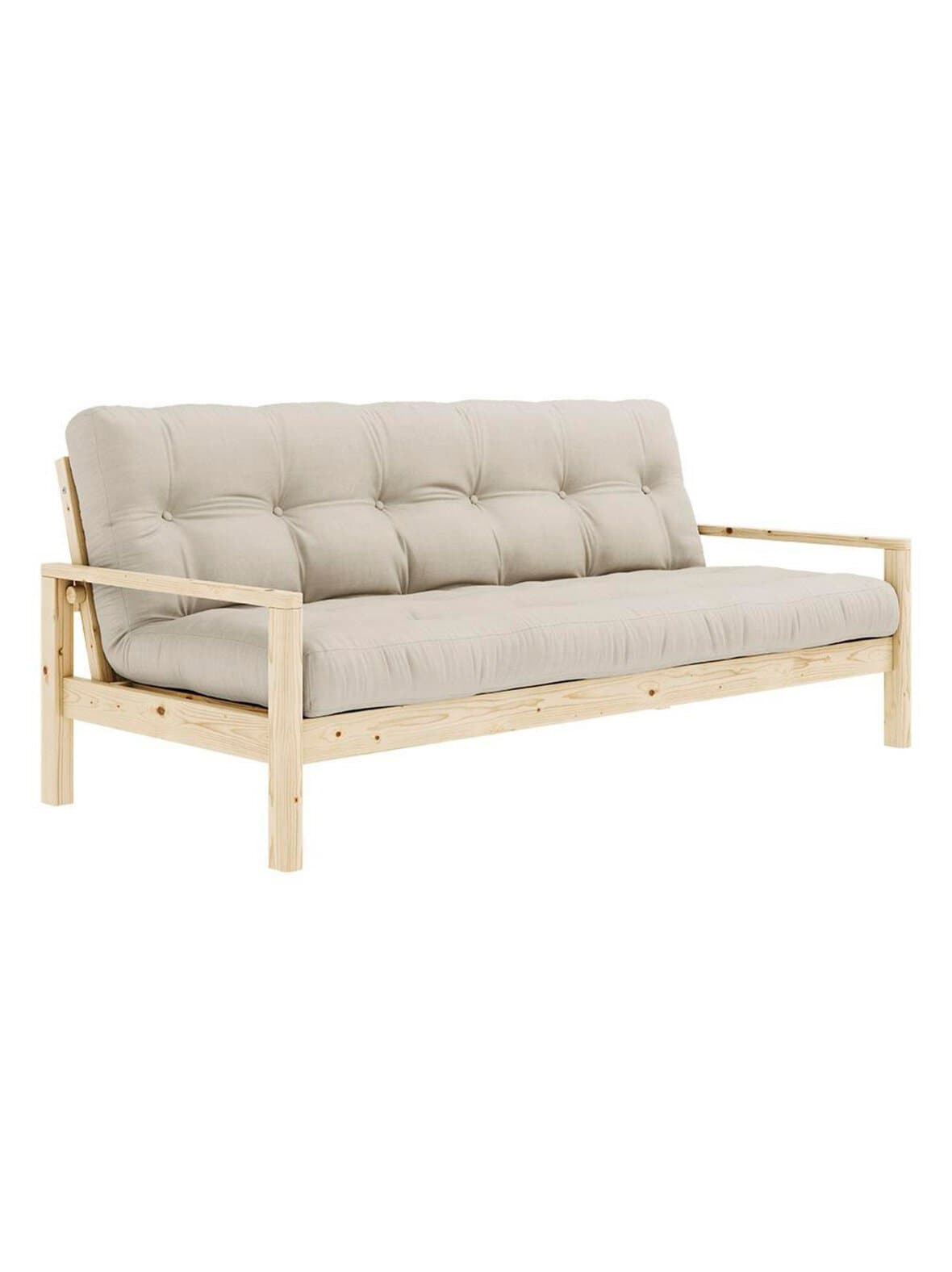 Knob-futonsohva beige/mänty l 205 cm – Karup