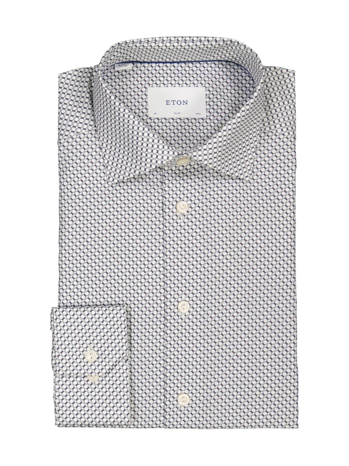 Slim fit geometric twill -kauluspaita – Eton