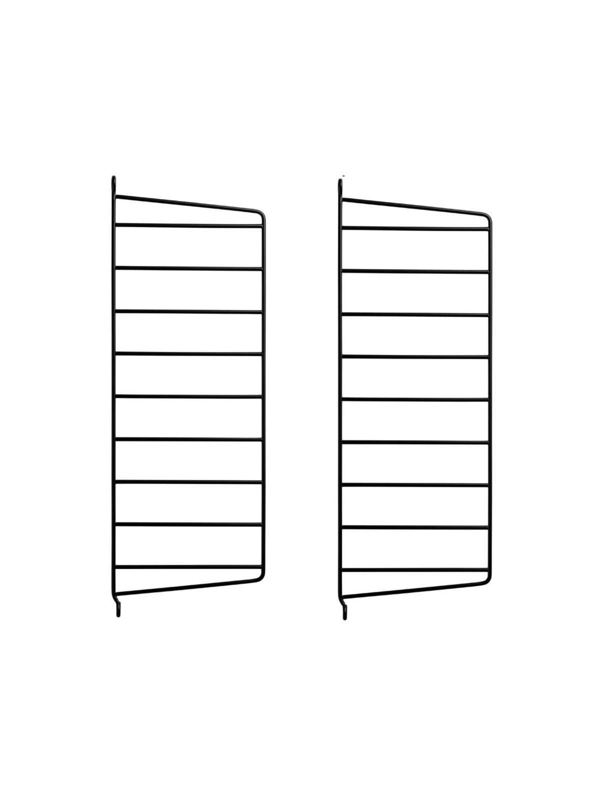 String system -seinäsivupaneelit musta 50 x 20 cm – String Furniture