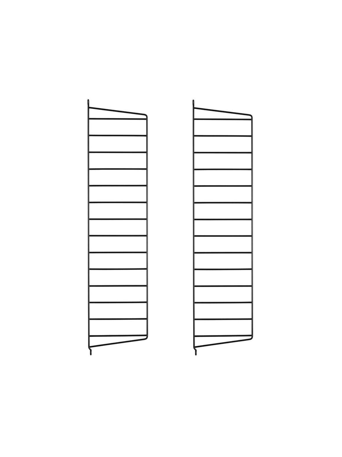 String system -seinäsivupaneelit musta 75 x 20 cm – String Furniture