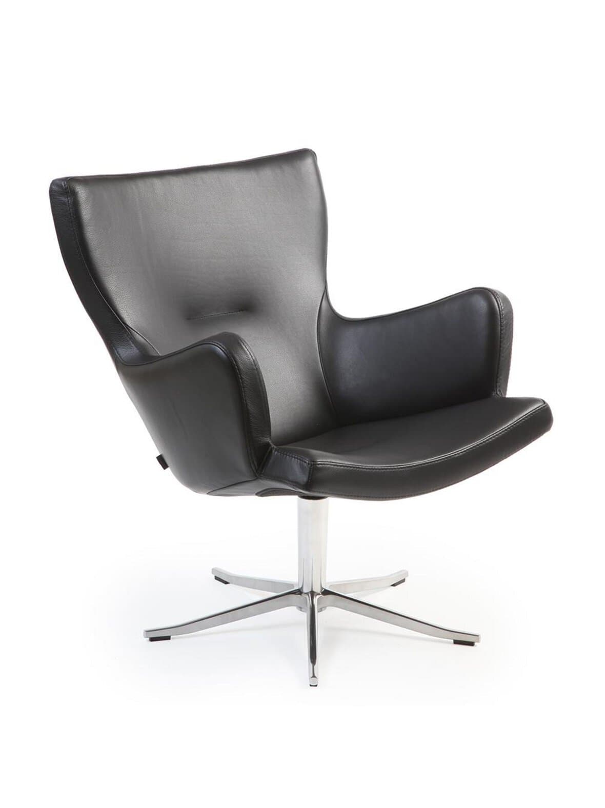 Gyro-nojatuoli käsinojilla fantasy-nahka musta – Conform