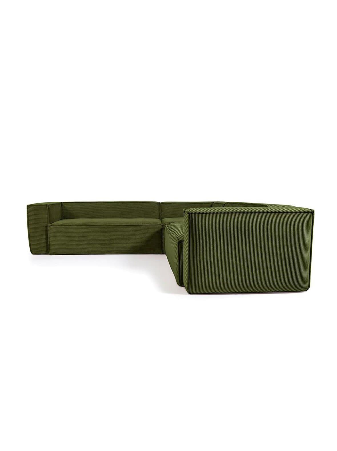 Blok-kulmasohva vihreä vakosametti 290 x 290 cm – Kave Home