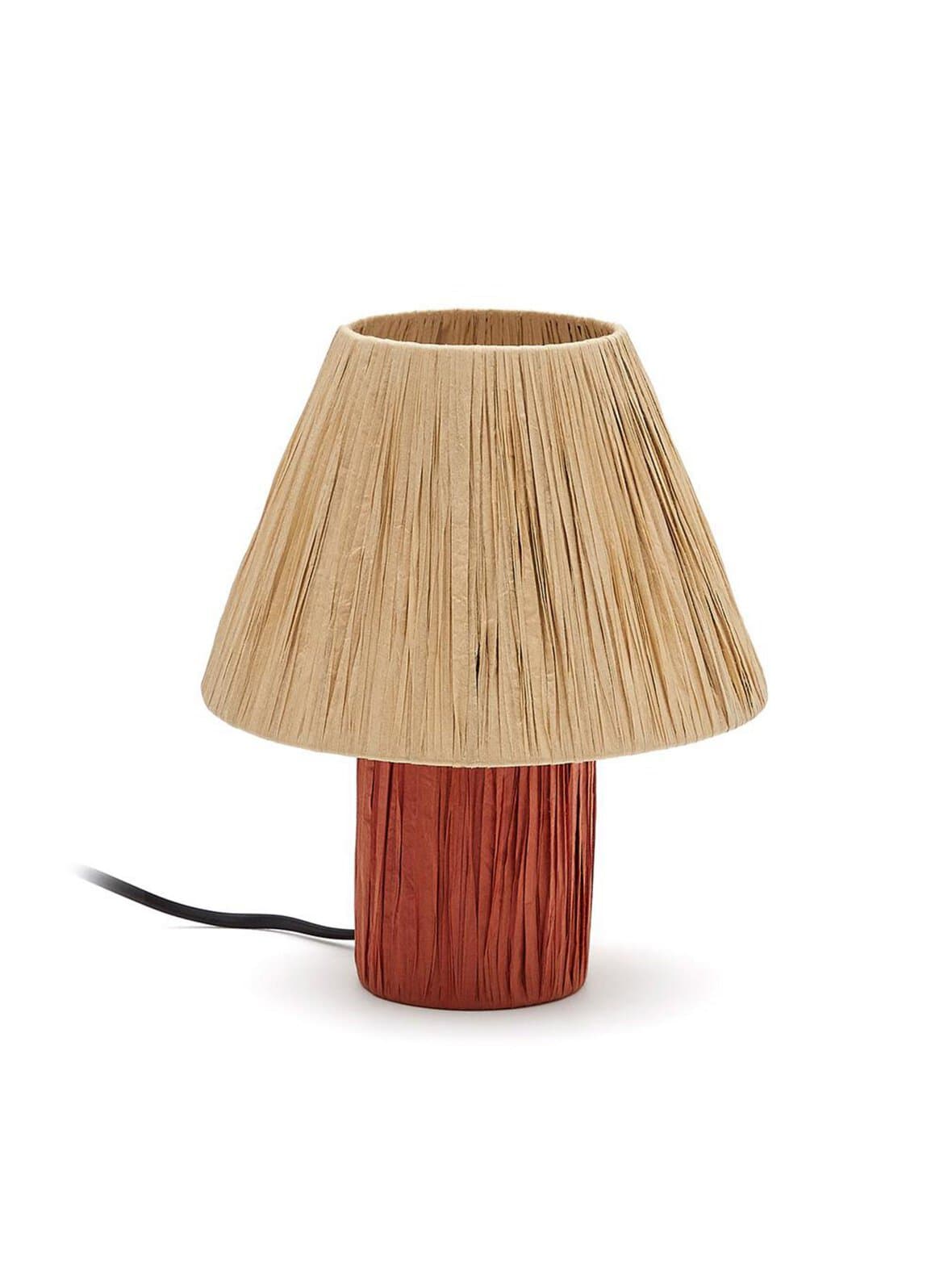 Pulmi-pöytävalaisin terrakotta / luonnonvärinen raffia – Kave Home