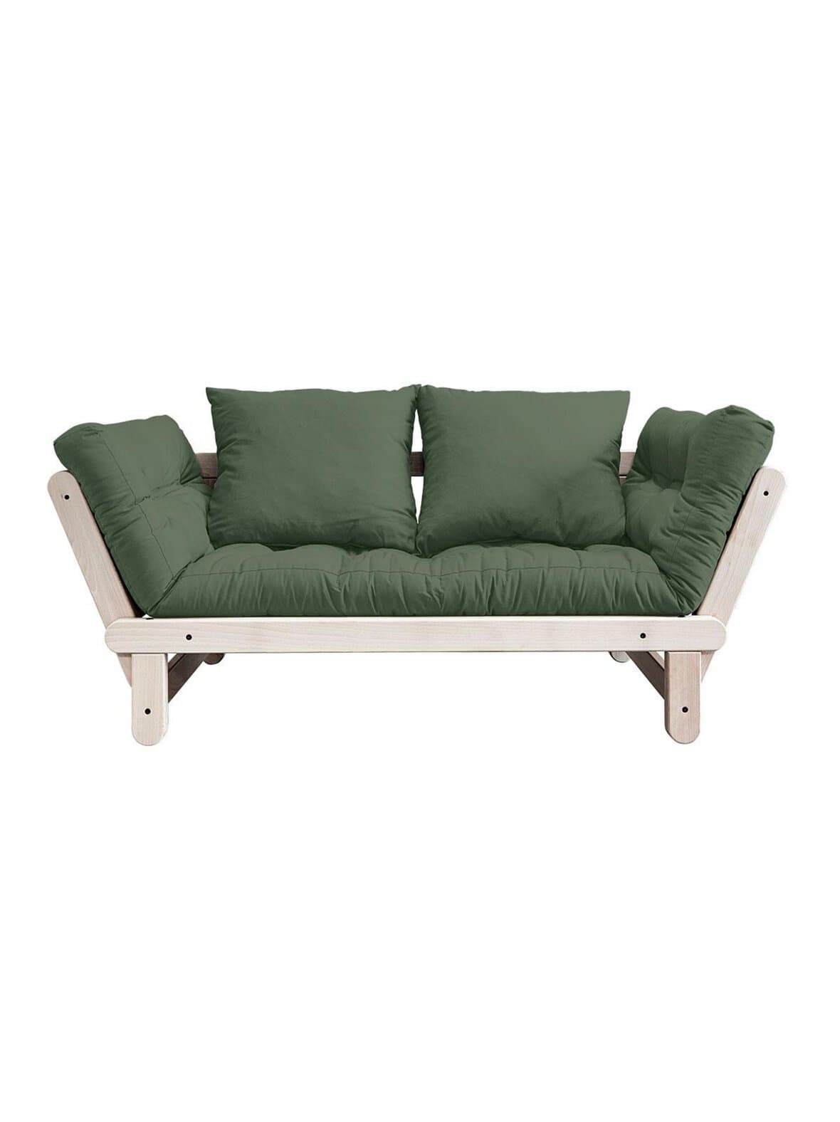 Beat-futonsohva olive green/mänty l 162 cm – Karup