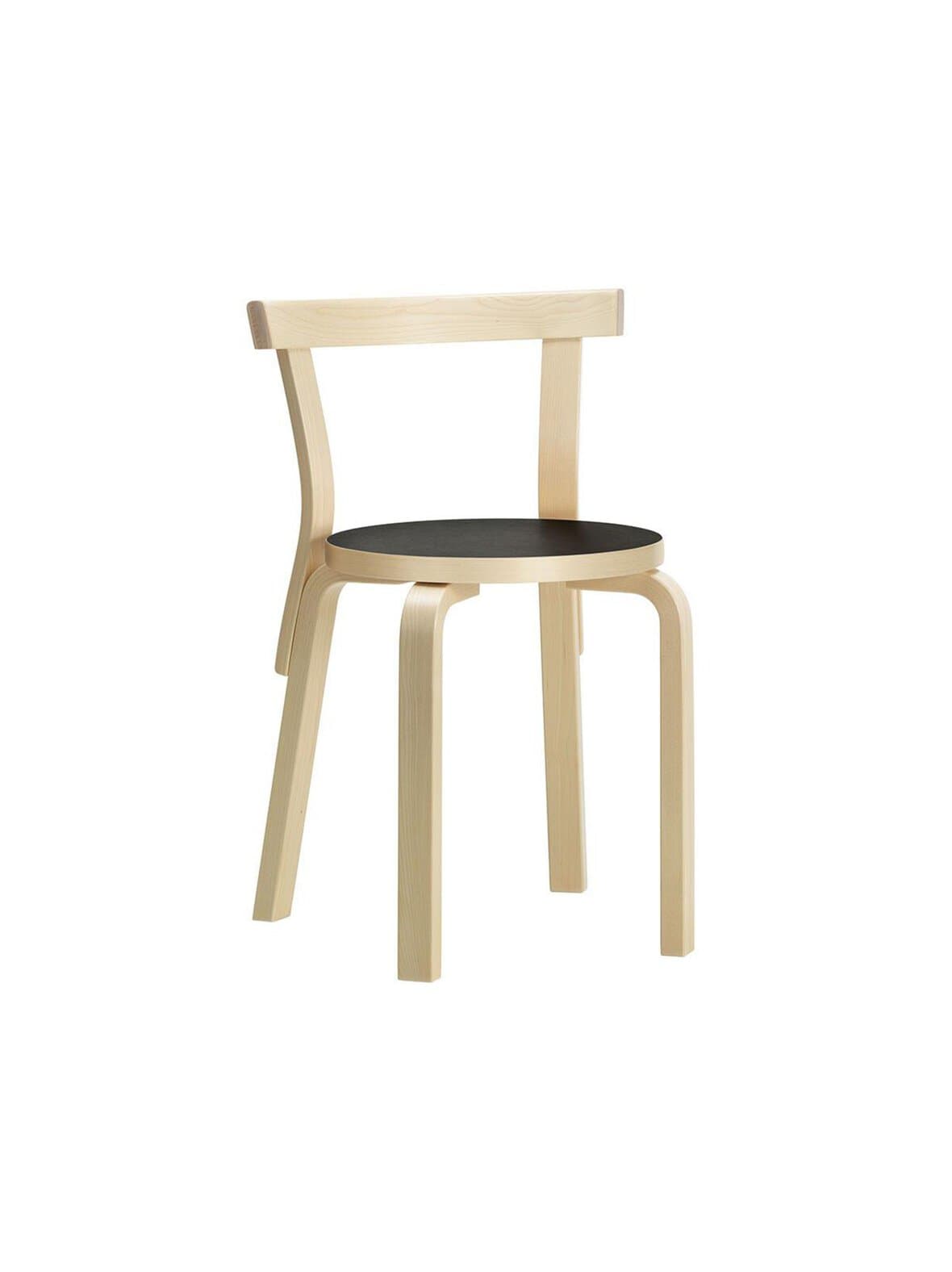 Tuoli 68 koivu/musta linoleum – Artek