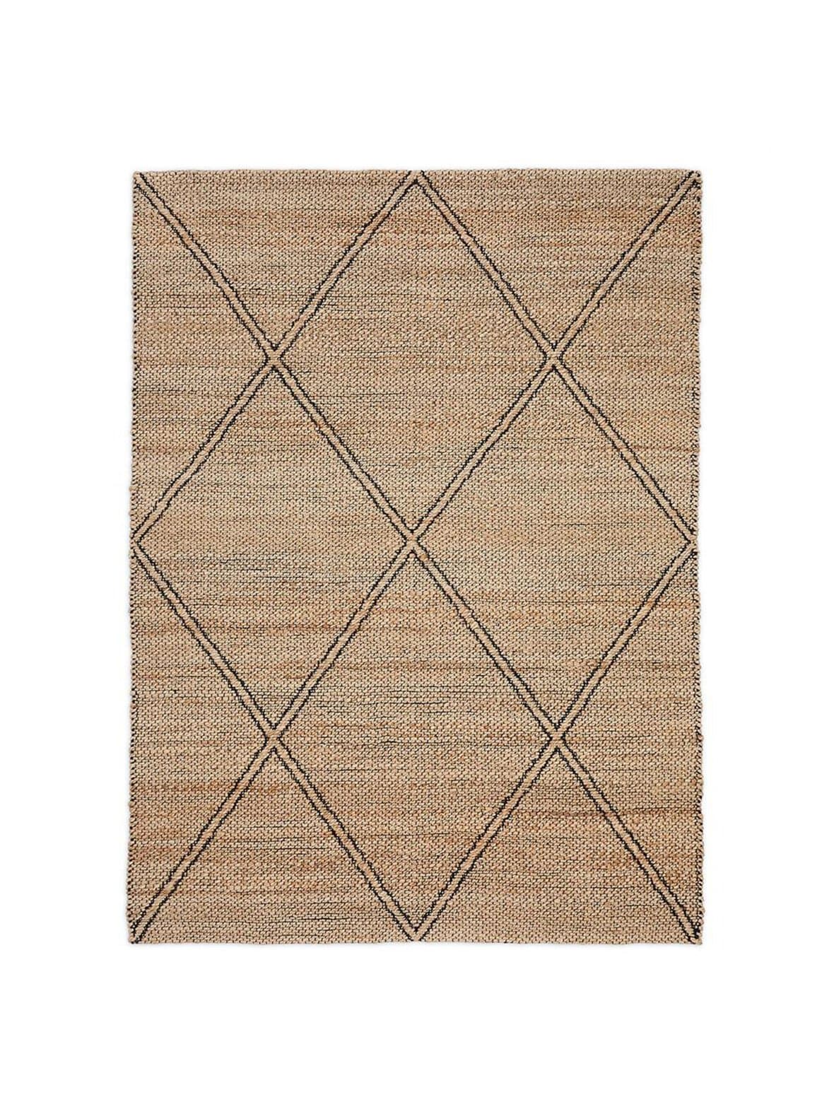 Vallalta-juuttimatto luonnonvärinen / musta 160 x 230 cm – Kave Home