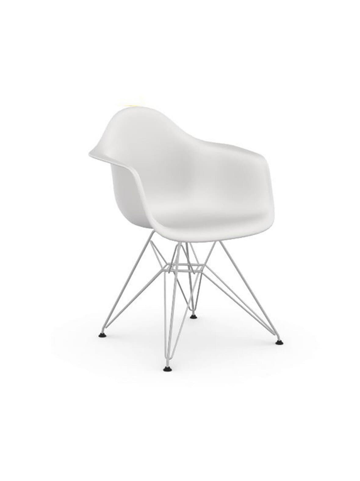 Eames dar re -tuoli käsinojilla cotton white/kromi – Vitra