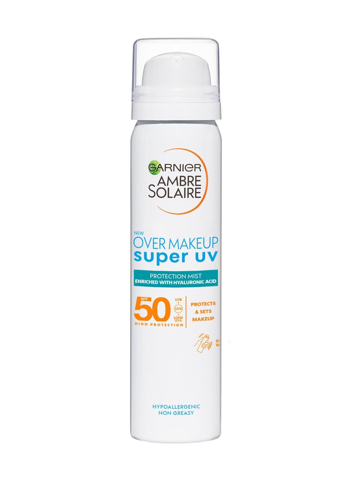 Over makeup super uv spray for face spf 50+ -aurinkosuojasuihke – Garnier