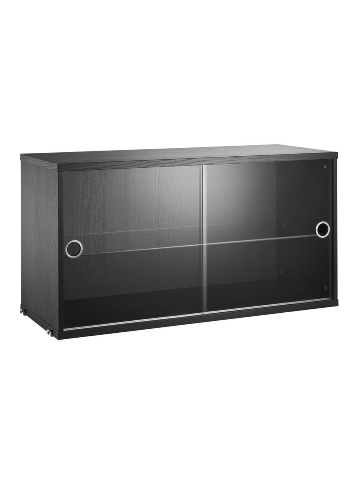 String-vitriinikaappi musta saarni 78 x 30 cm – String Furniture