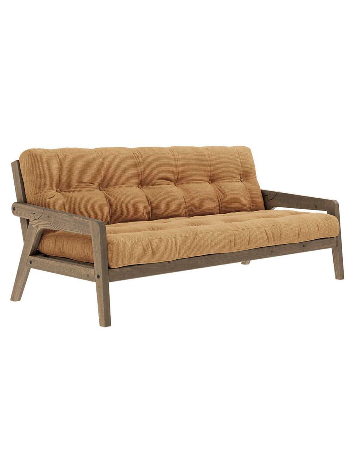 Grab-futonsohva corduroy-kangas fudge brown/ruskea l 200 cm – Karup