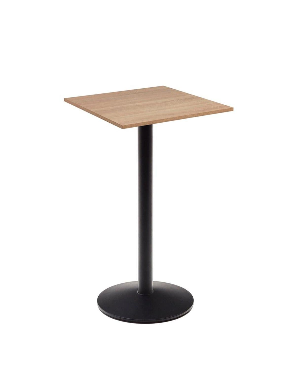 Esilda-baaripöytä tammi/musta 60 x 60 cm – Kave Home