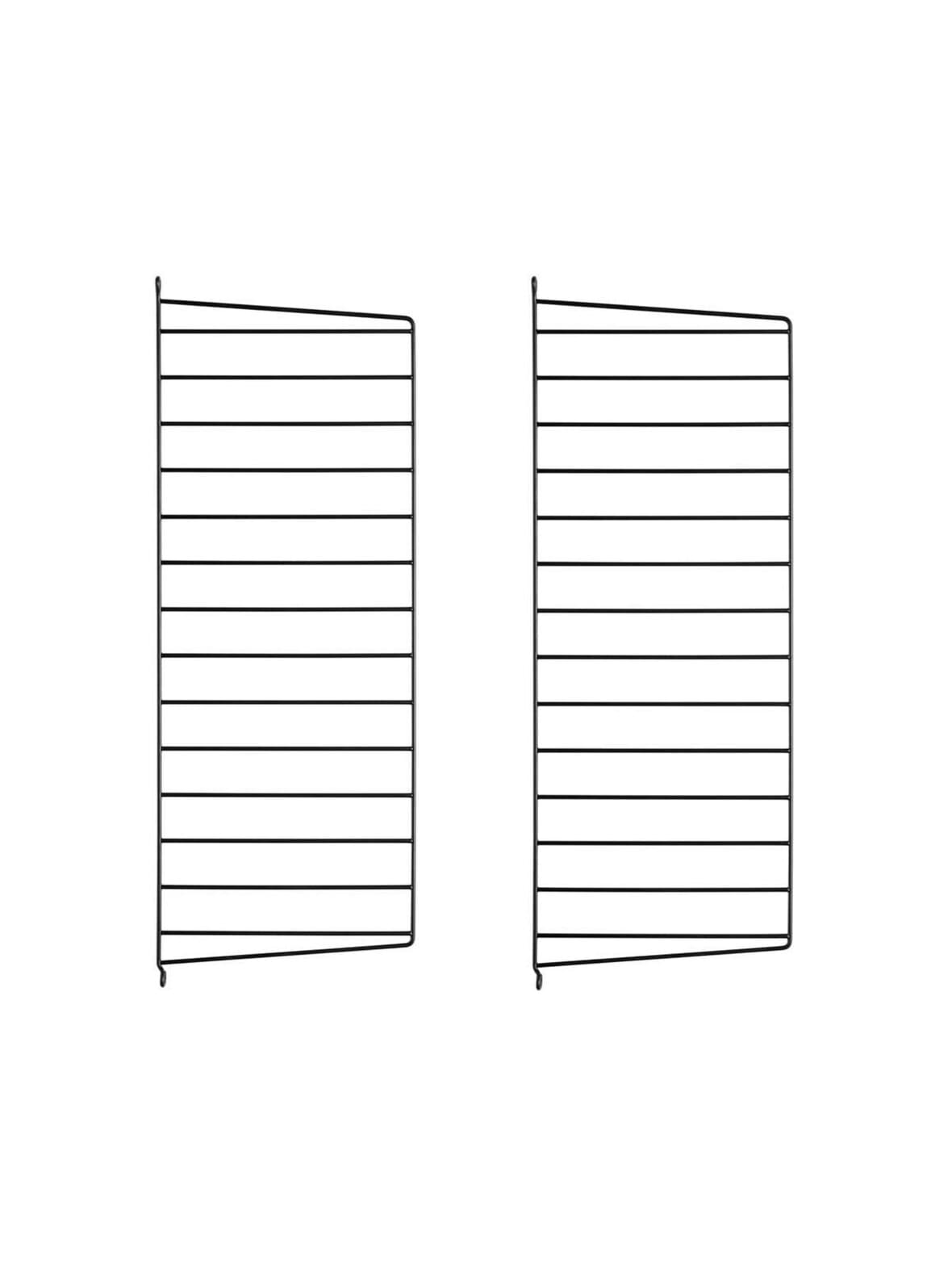 String system -seinäsivupaneelit musta 75 x 30 cm – String Furniture