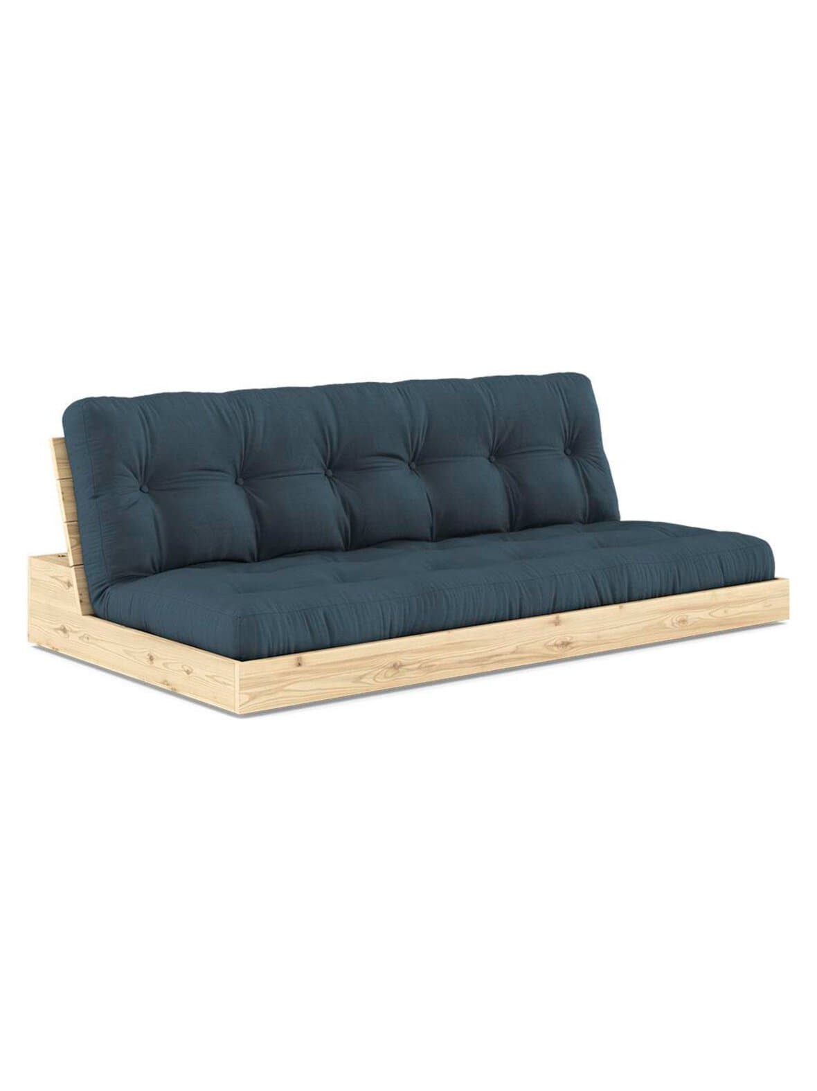 Base-futonsohva petrol blue/mänty l 196 cm – Karup