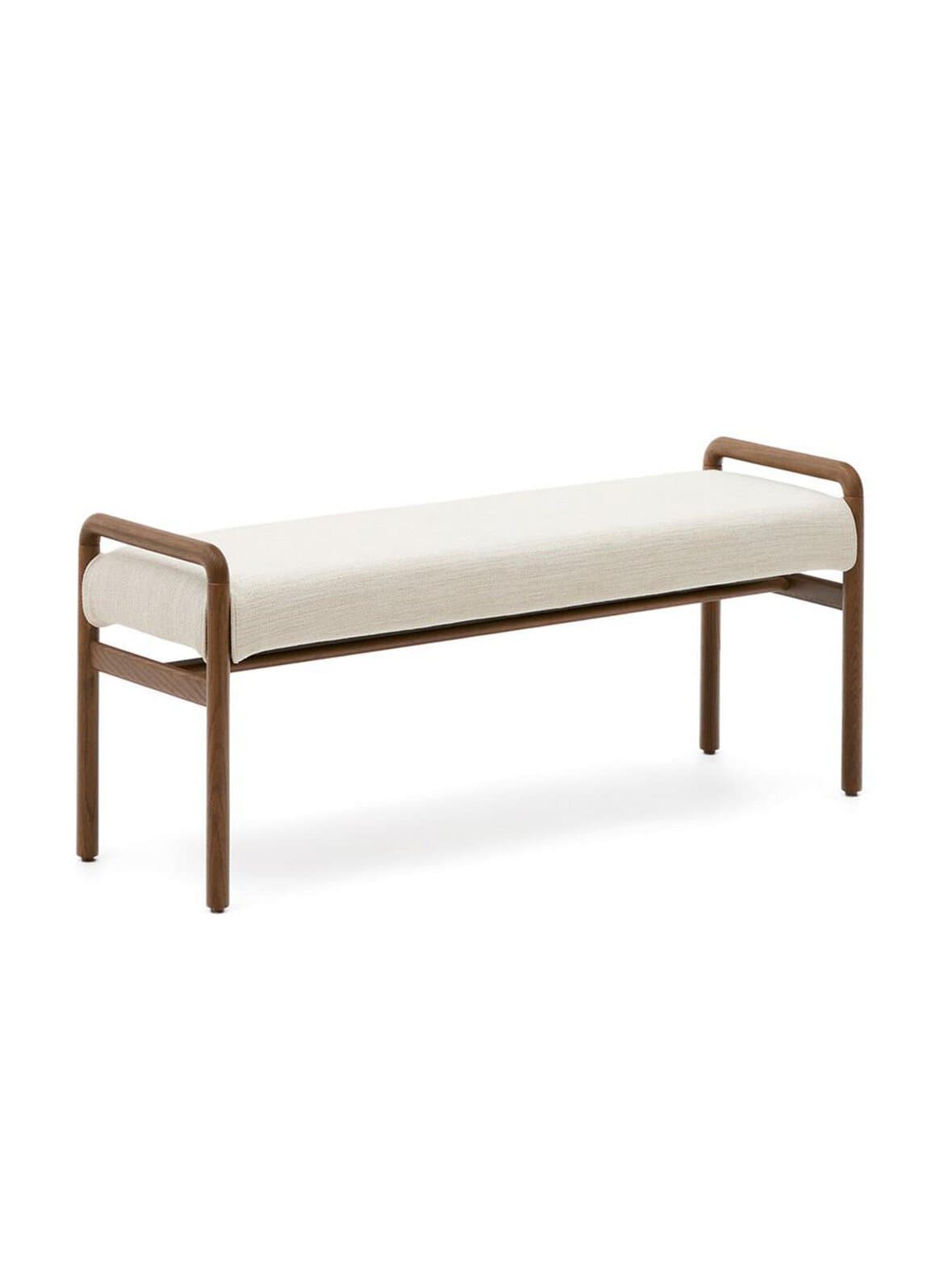 Macaret-penkki beige chenille-kangas / pähkinä l 120 cm – Kave Home
