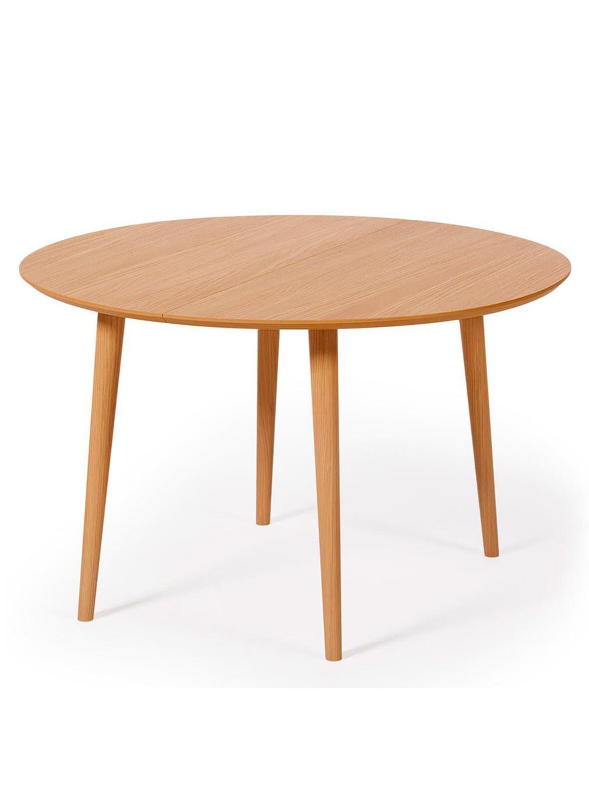 Oqui- jatkettava ruokapöytä tammi ⌀ 120/200 cm – Kave Home