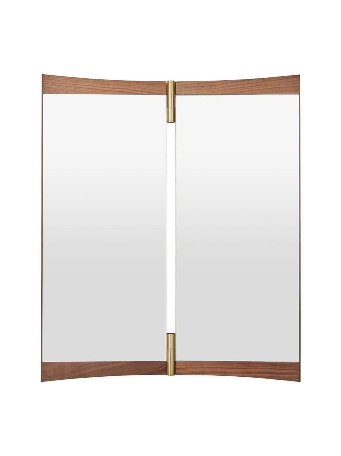 Vanity-peili 2-osainen pähkinä/messinki – GUBI